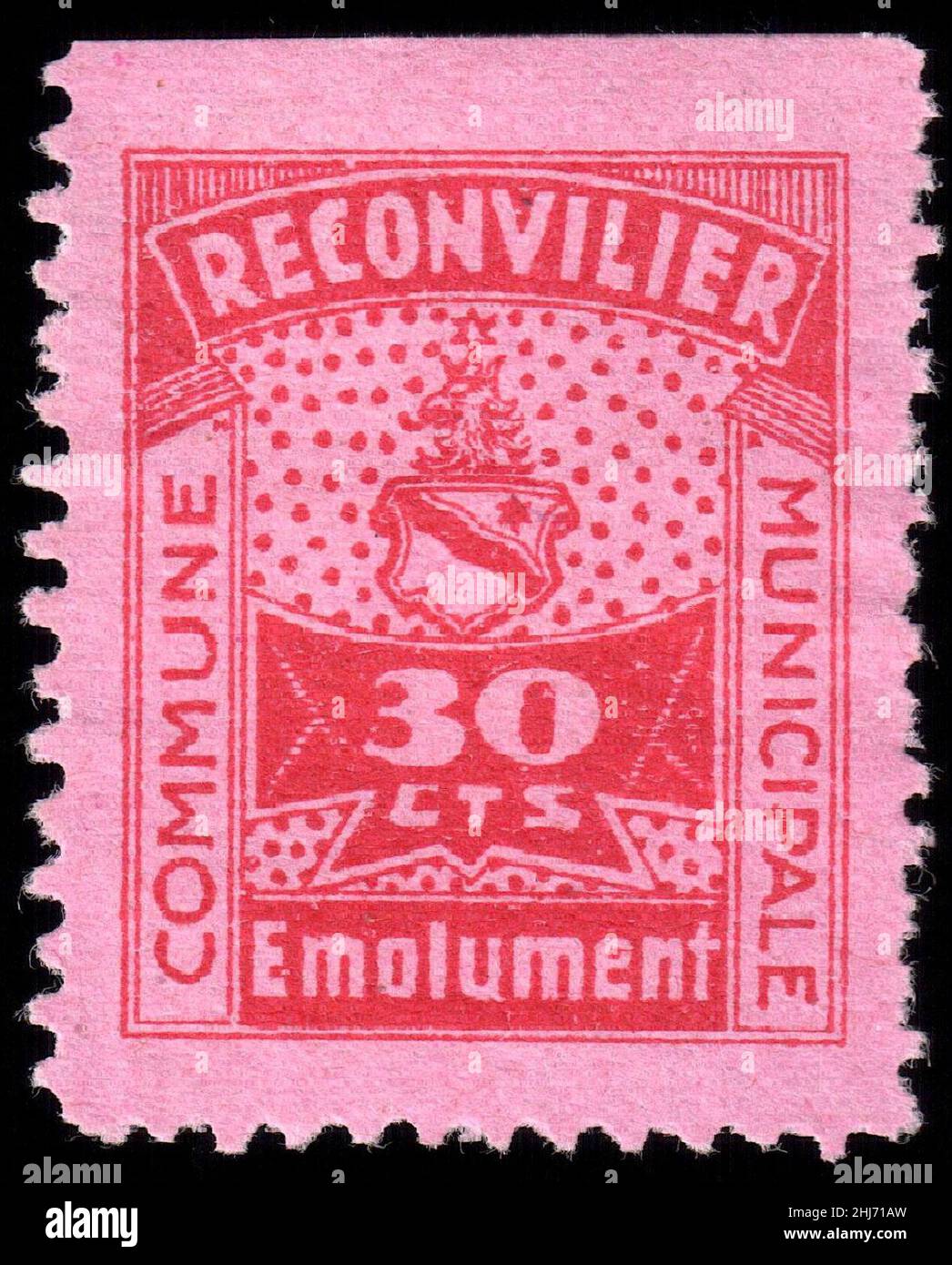 Switzerland Reconvilier 1919 revenue 2 30c - 4. Stock Photo