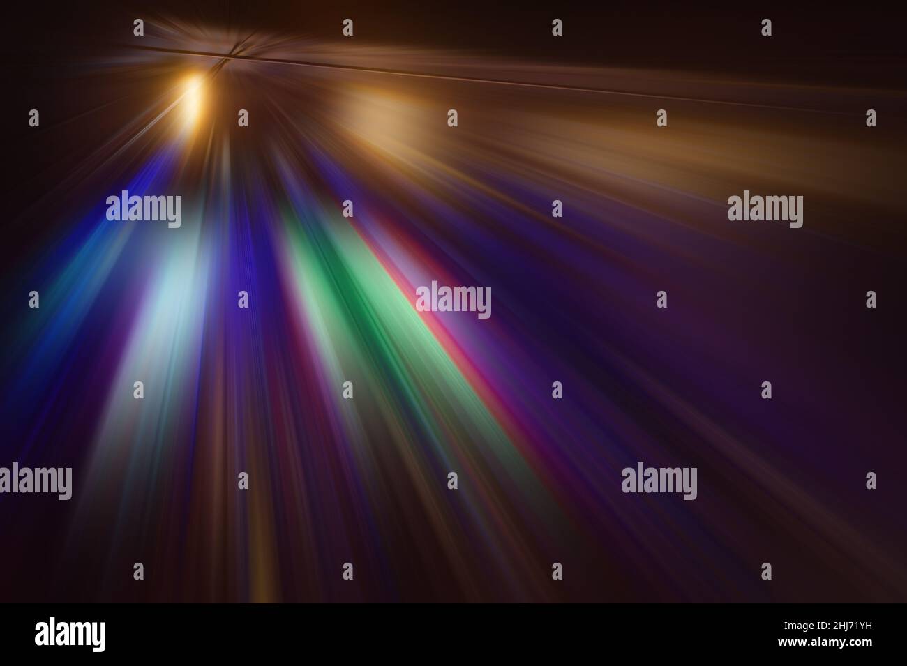 Radial multicolored rays on a dark, abstract background. Background for ...