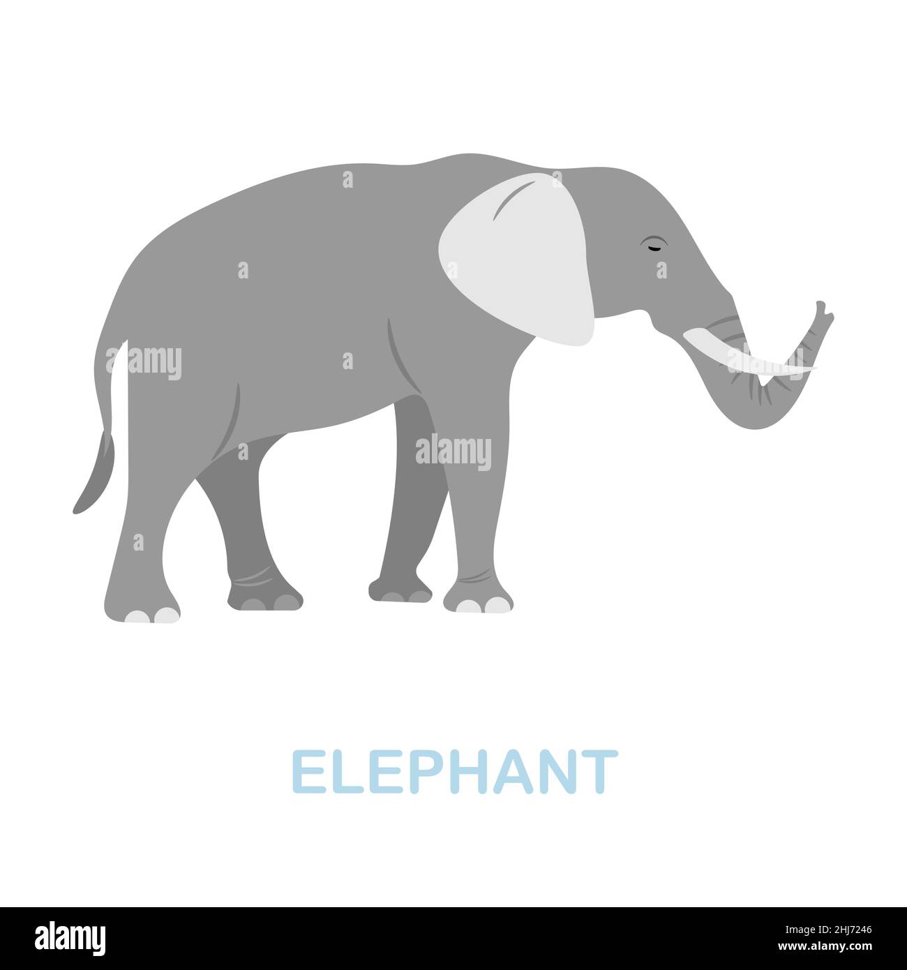 Elephant flat icon. Colored element sign from wild animals collection ...