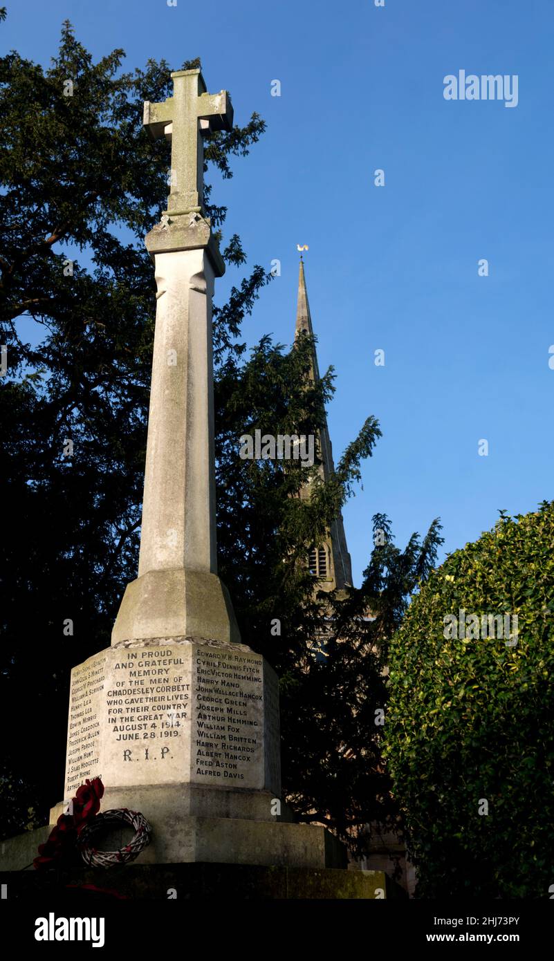 The war memorial, Chaddesley Corbett, Worcestershire, England, UK Stock Photo