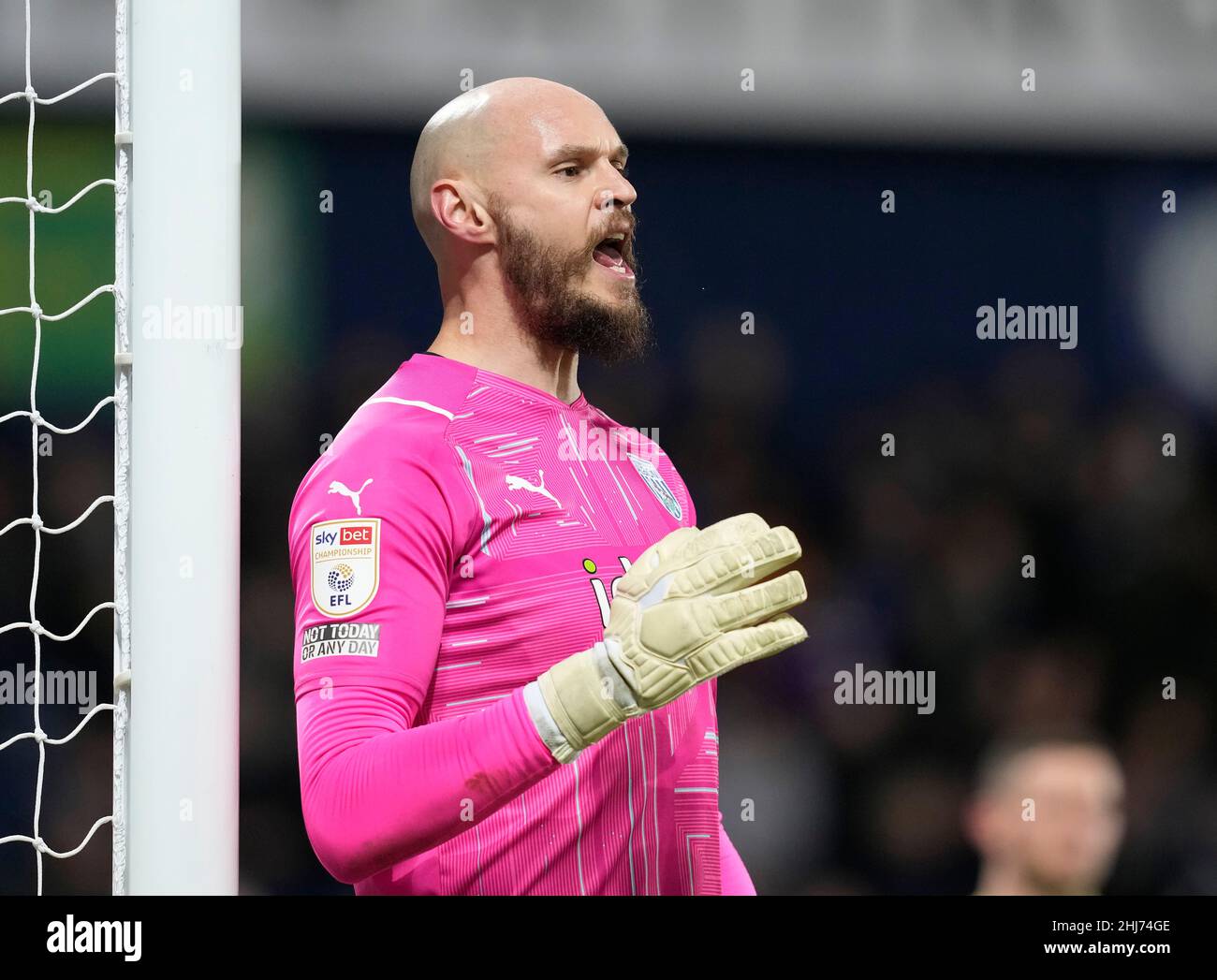 West Bromwich, England, 26th January 2022. David Button of West Bromwich Albion during the Sky Bet Championship match at The Hawthorns, West Bromwich. Picture credit should read: Andrew Yates / Sportimage Credit: Sportimage/Alamy Live News Stock Photo