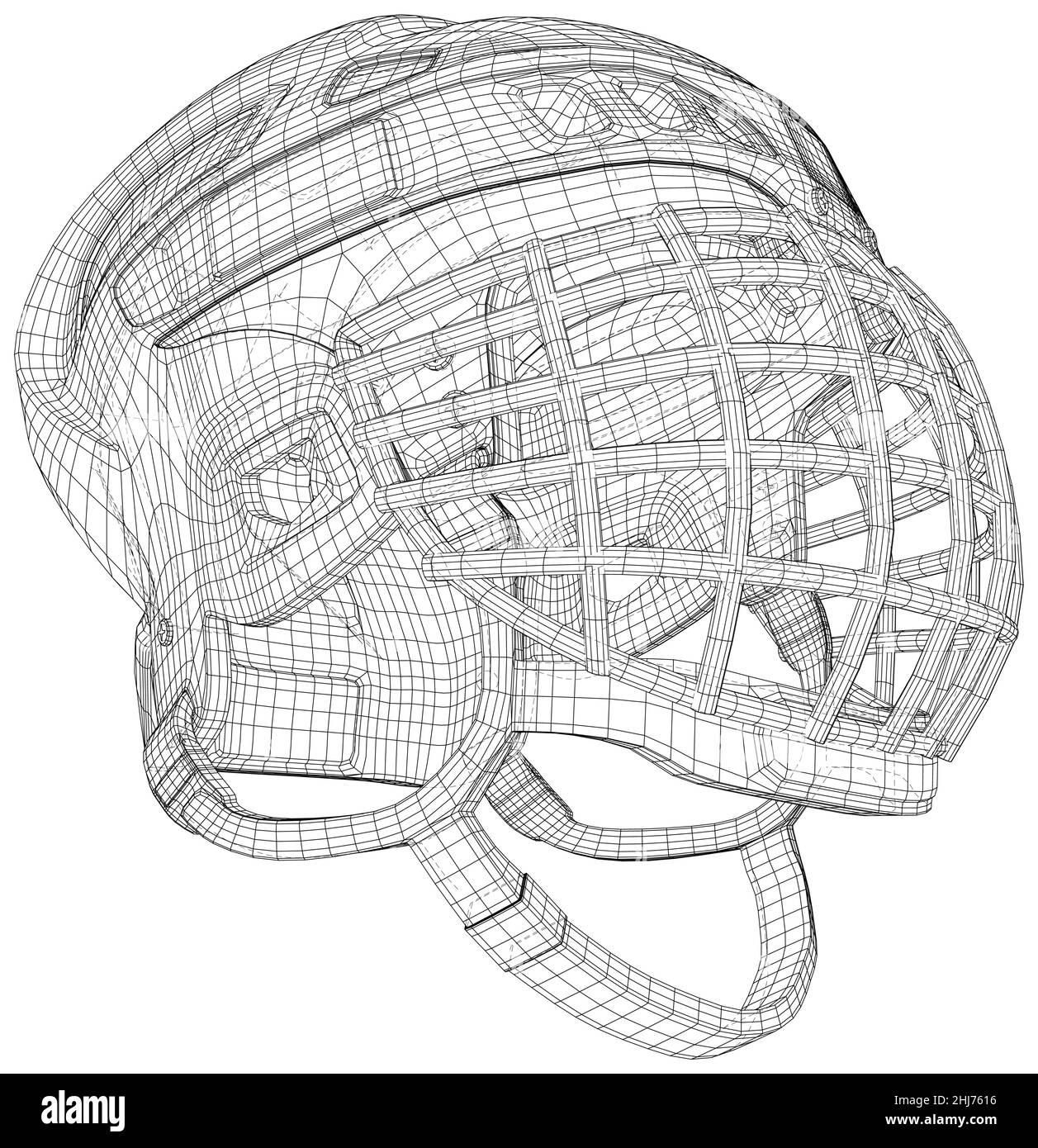 Ice hockey helmet. Outline mask. Wireframe EPS10 format Stock Vector