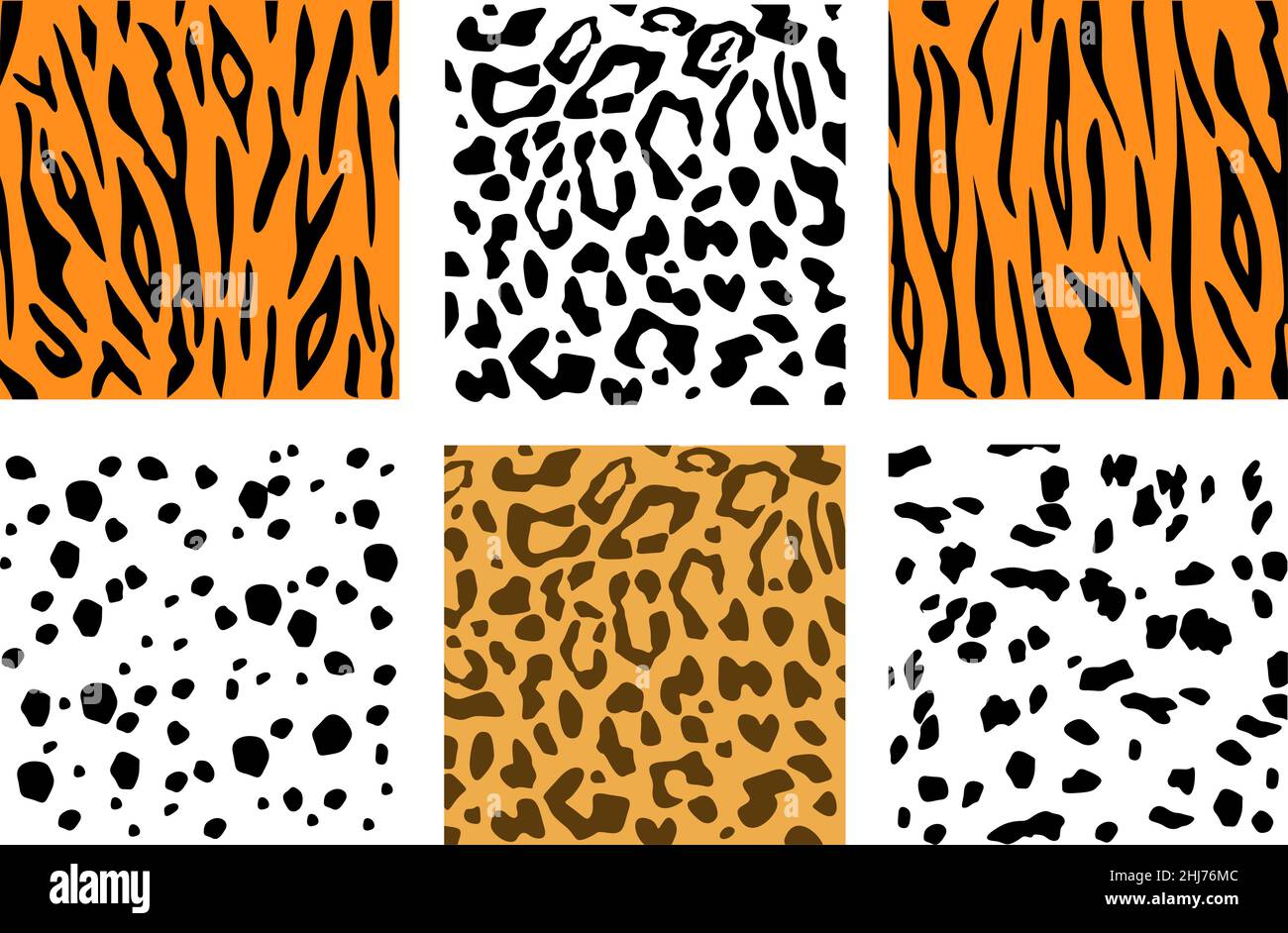 Set of animal skin textures. Dalmatian, leopard and tiger pattern print  texture square Stock Vector Image & Art - Alamy