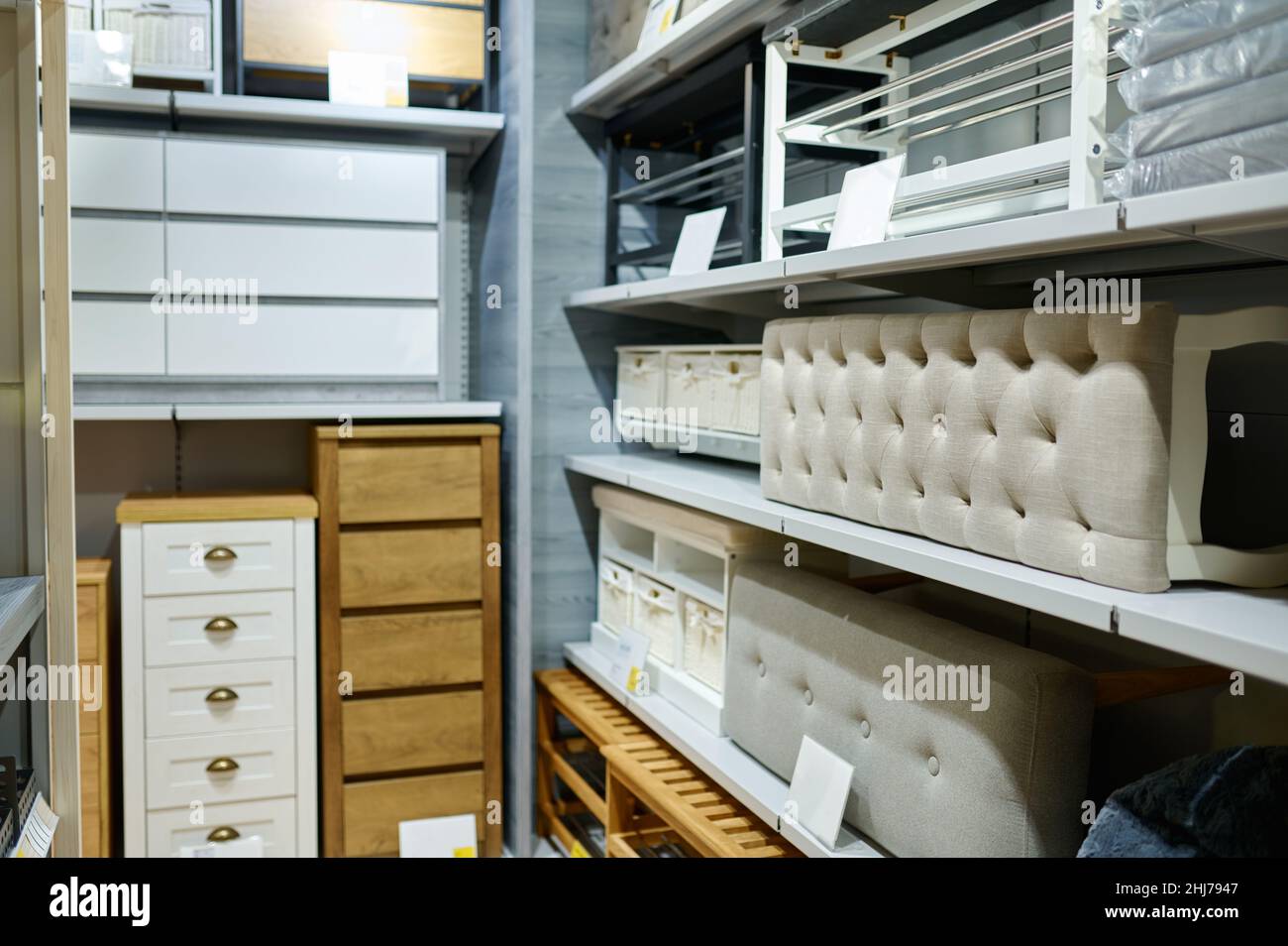 Shop shelving with furniture and home appliance Stock Photo Alamy