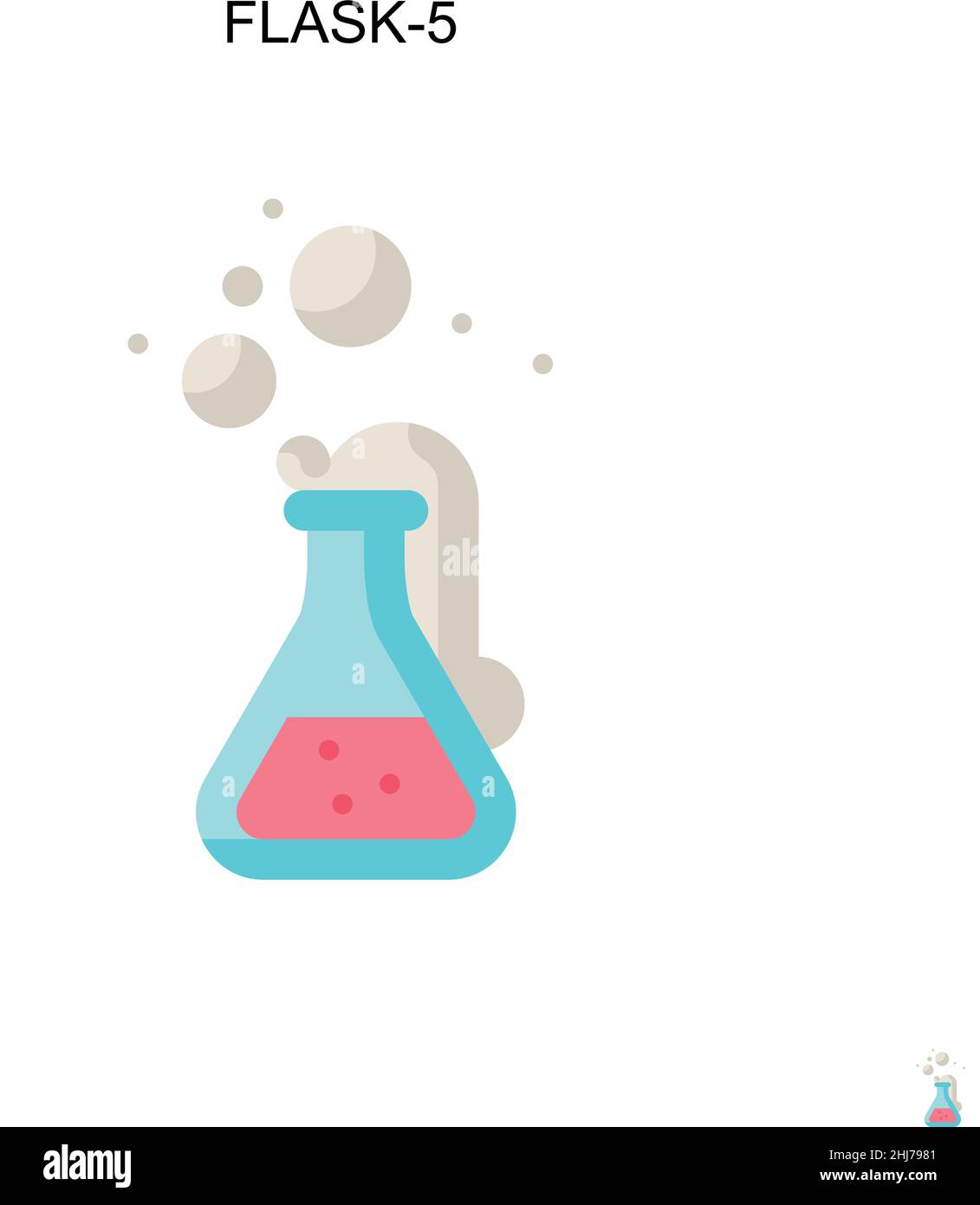 Flask-5 Simple vector icon. Illustration symbol design template for web ...