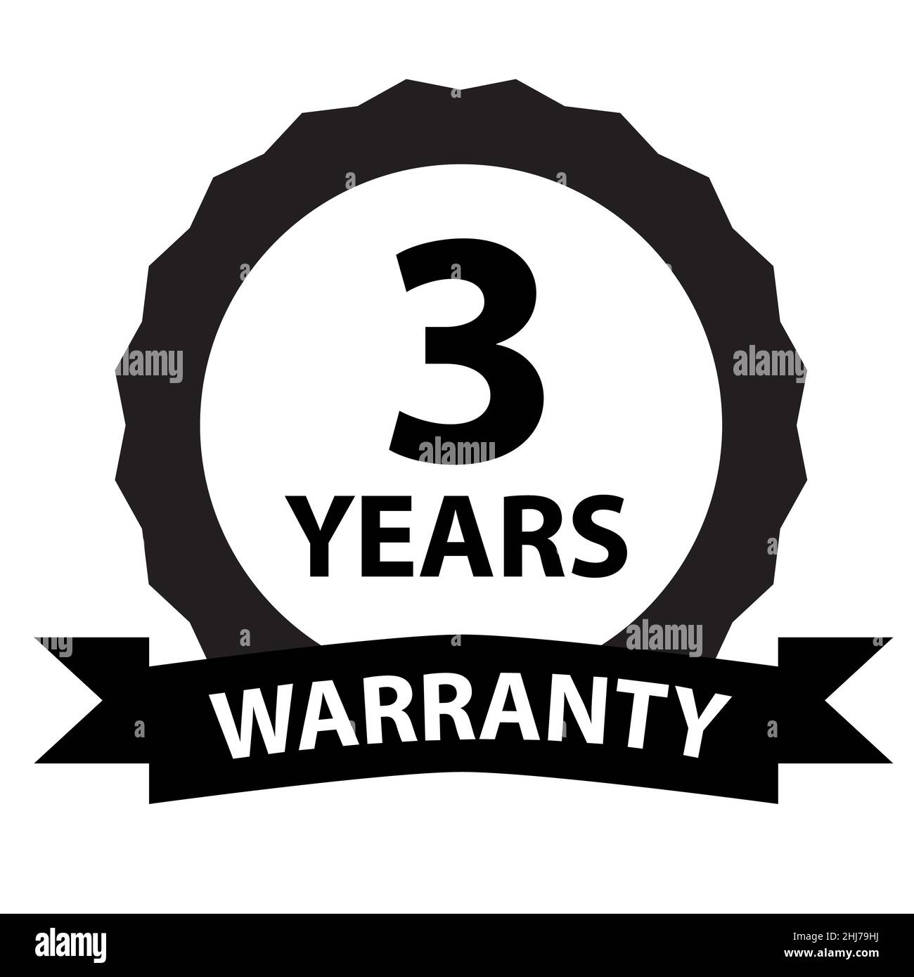 3 years warranty icon on white background. Years and lifetime warranty
