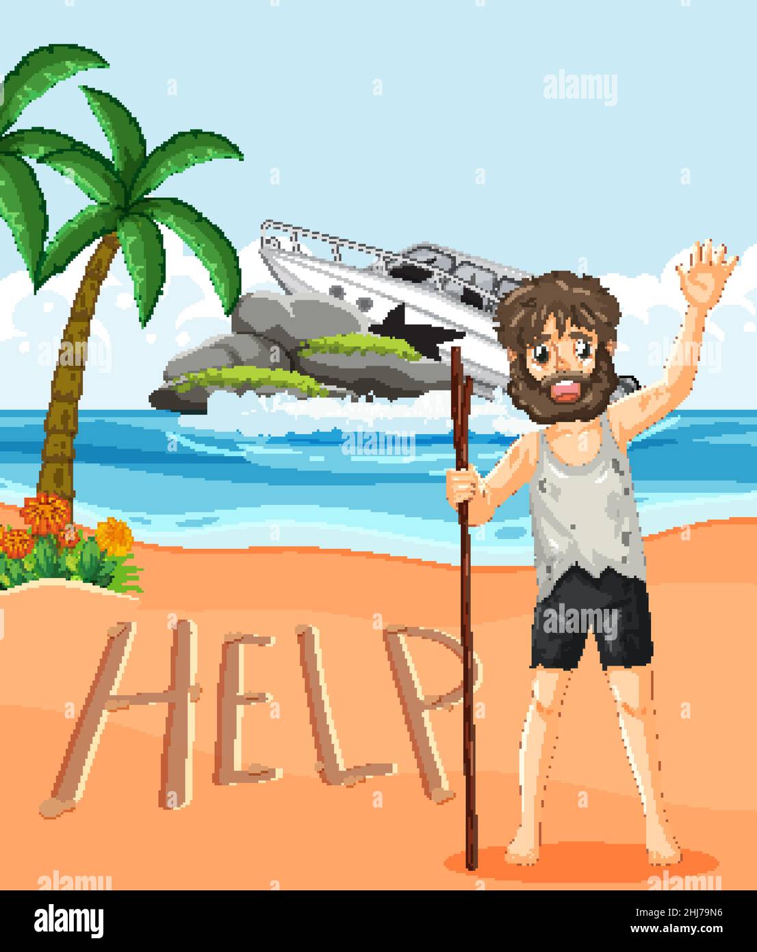 Man Stuck On Island