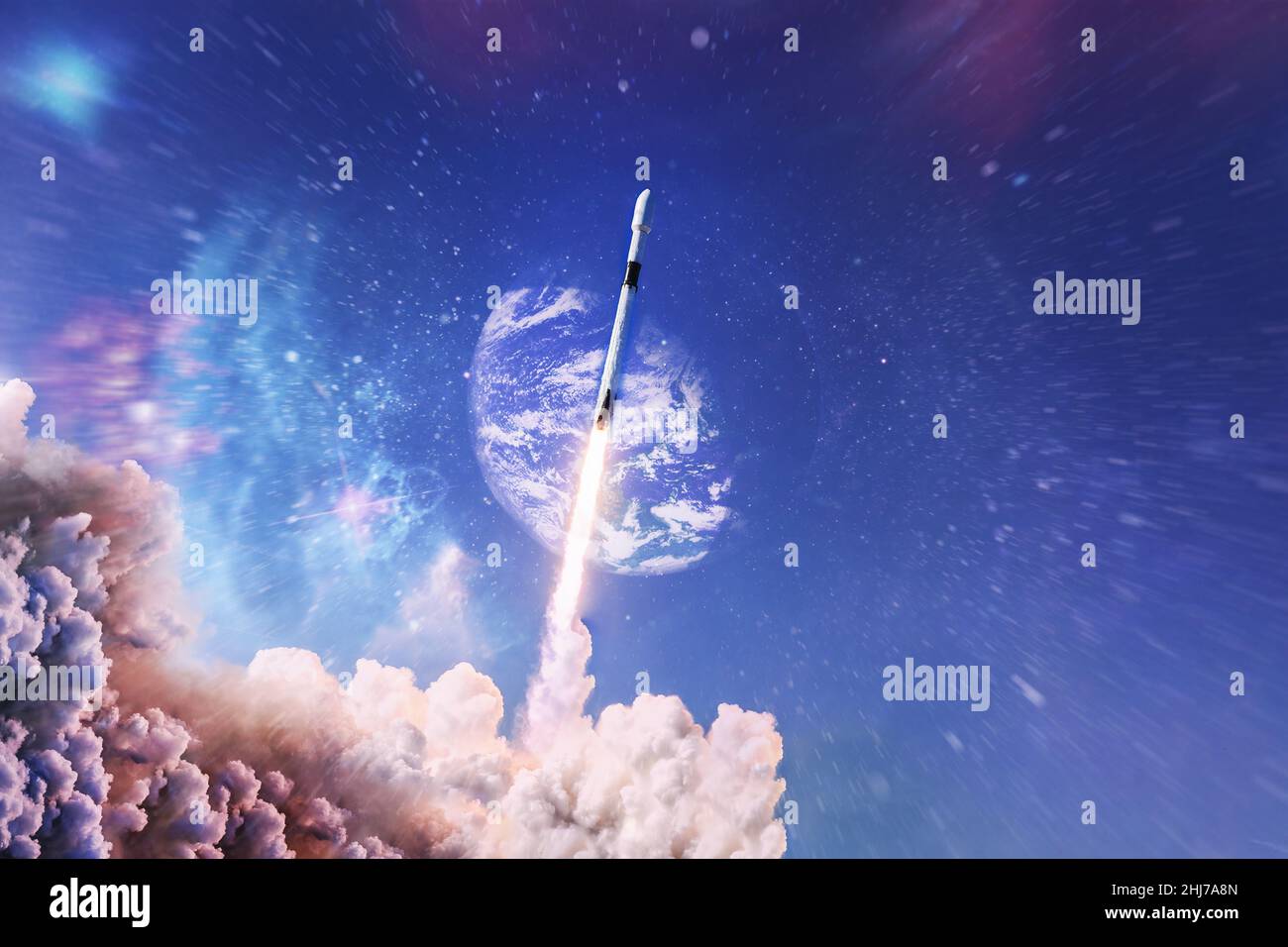 Rocket ship blue sky hi-res stock photography and images - Alamy