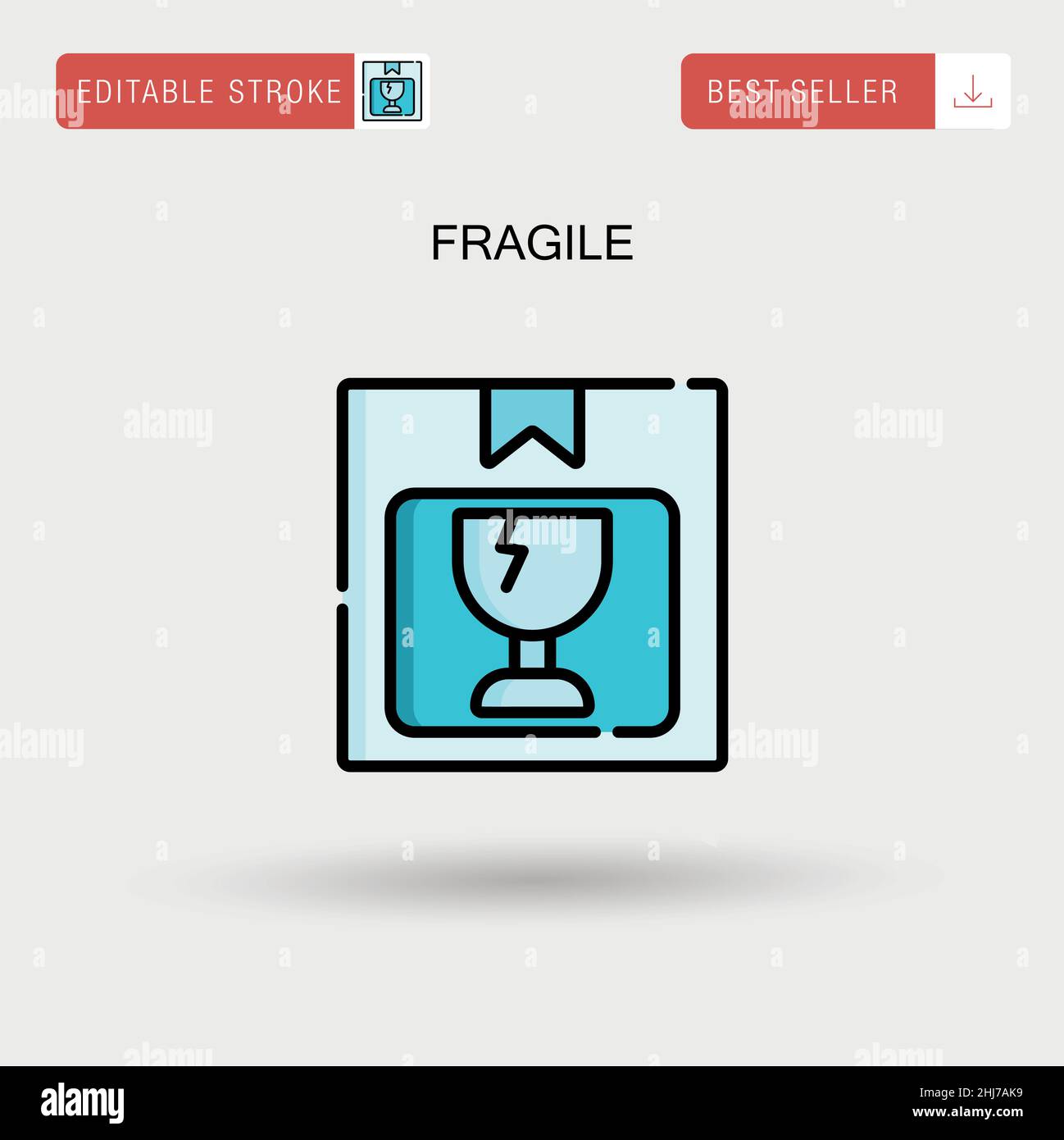 Fragile Simple vector icon. Stock Vector