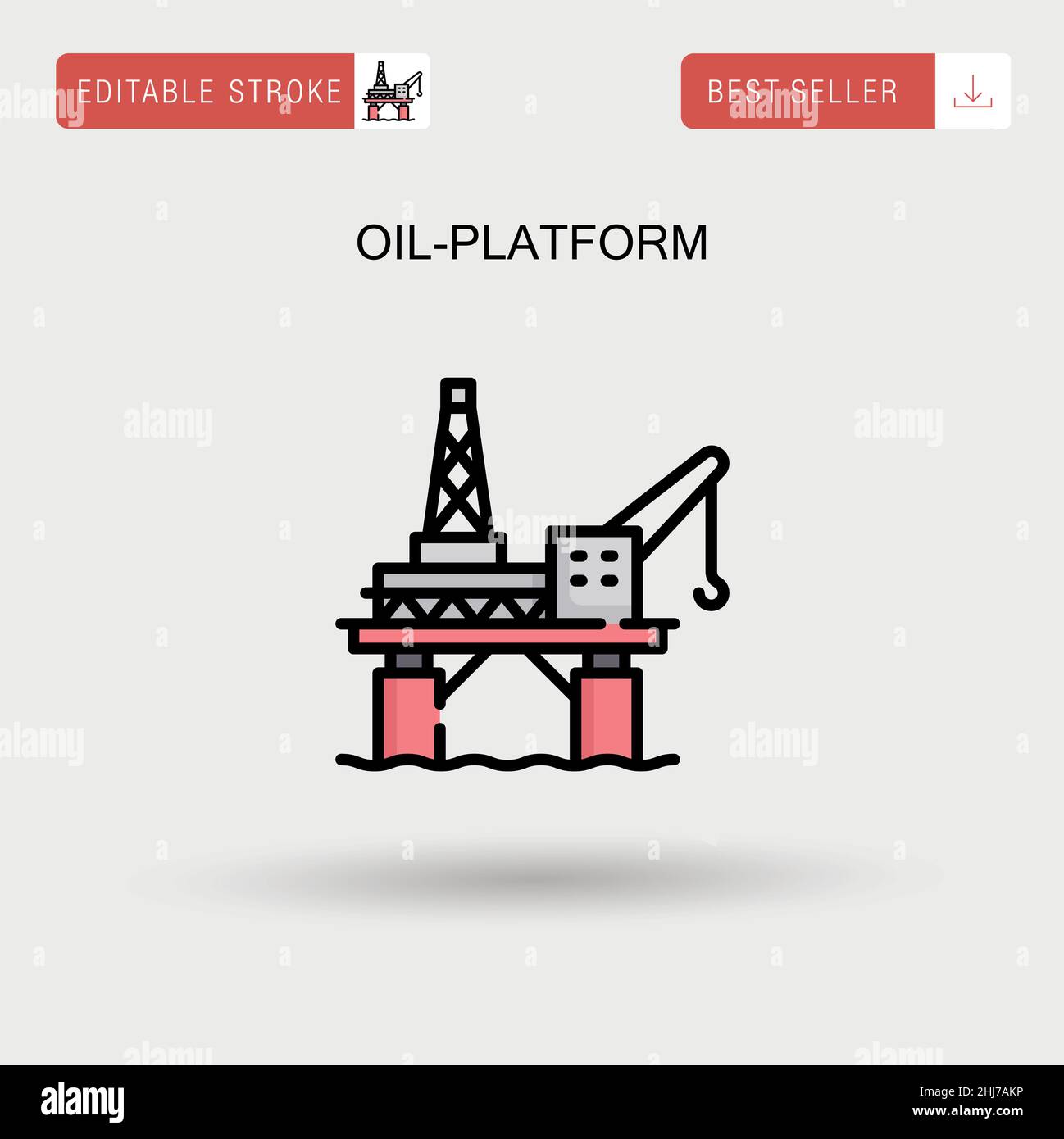 Oil-platform Simple vector icon. Stock Vector