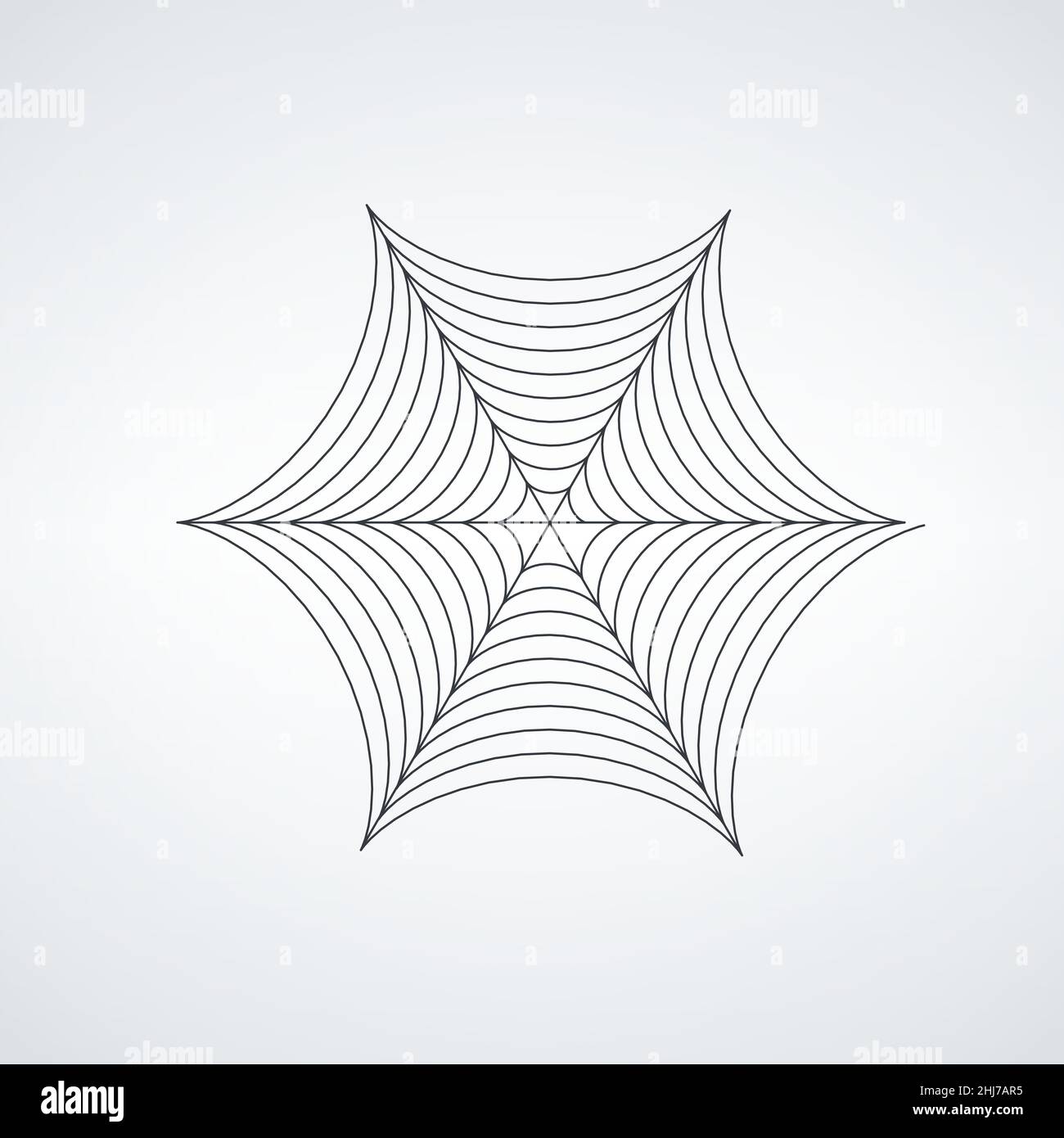 Geometric Halloween spider web, clipart useful for halloween party decoration, Editable stroke. Stock vector illustration isolated Stock Vector