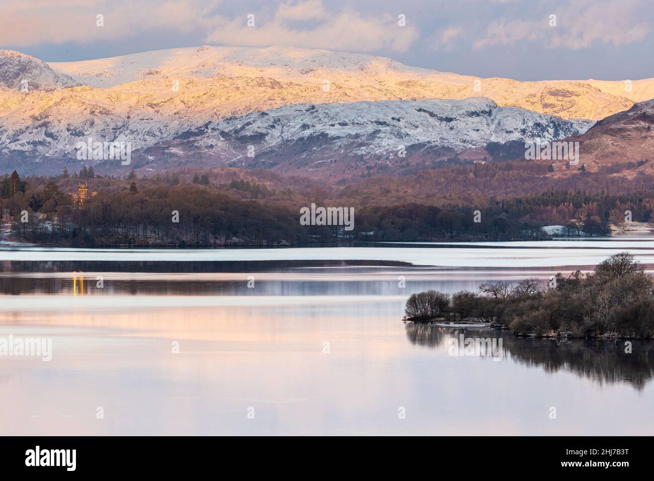 Looking North over Windermere from Queen Adelaide's Hill Stock Photo