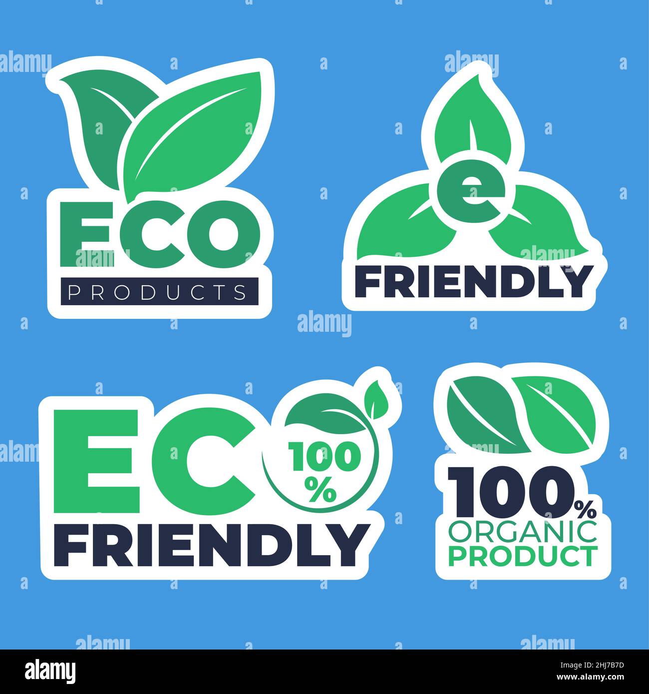 Flat design eco friendly label set Vector illustration Stock Vector ...