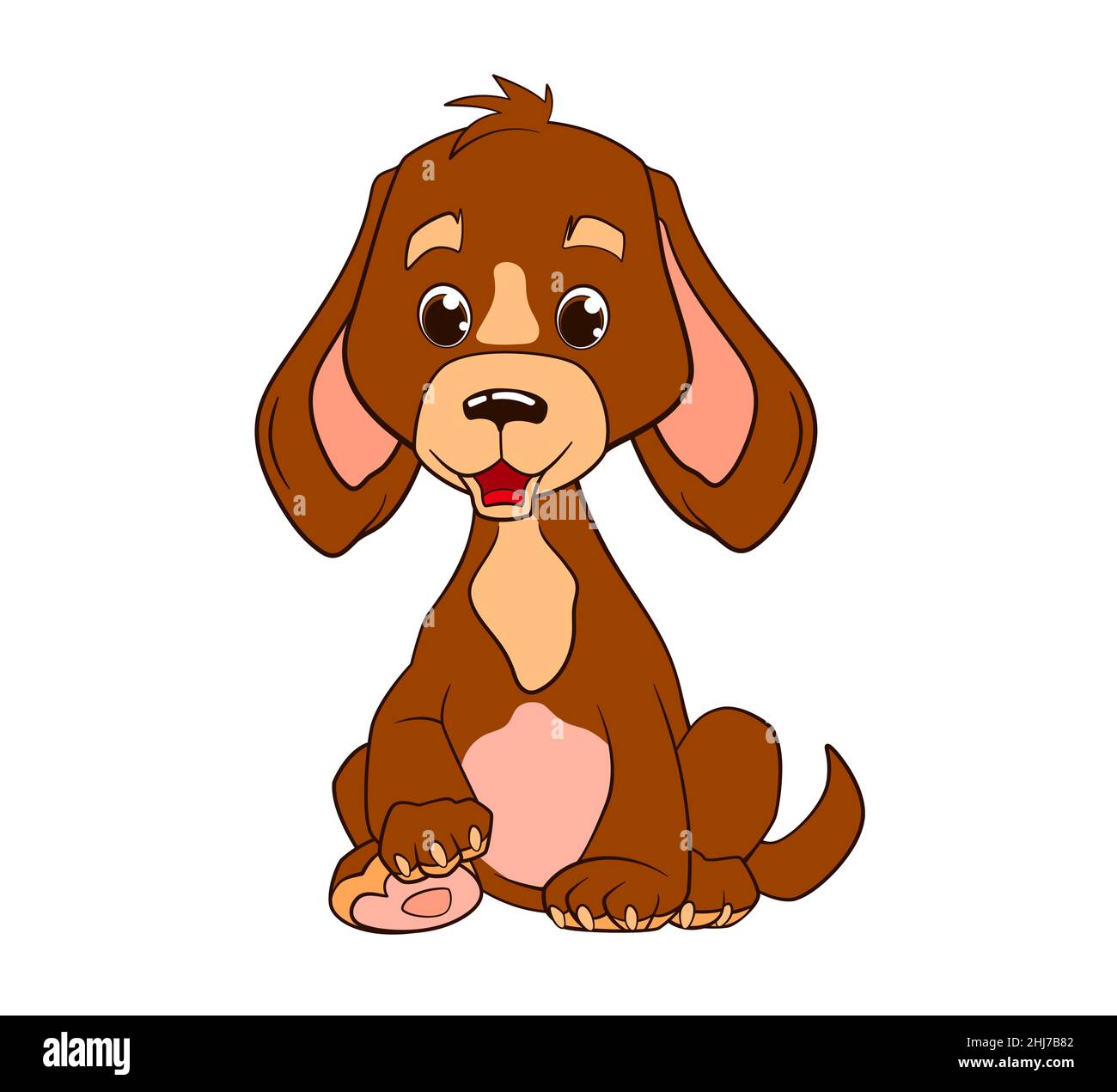 A small funny brown puppy with floppy ears sits on its hind legs. Vector illustration,cartoon style, black and white line Stock Vector Image & Art - Alamy A small funny brown puppy with floppy ears sits on its hind legs. Vector illustration,cartoon style, black and white line Stock Vector Image & Art - Alamy
