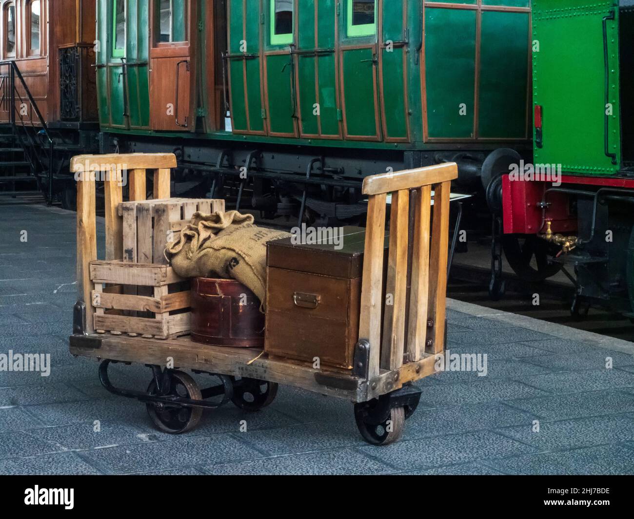 Goods to be transported on a steam train Stock Photo Alamy