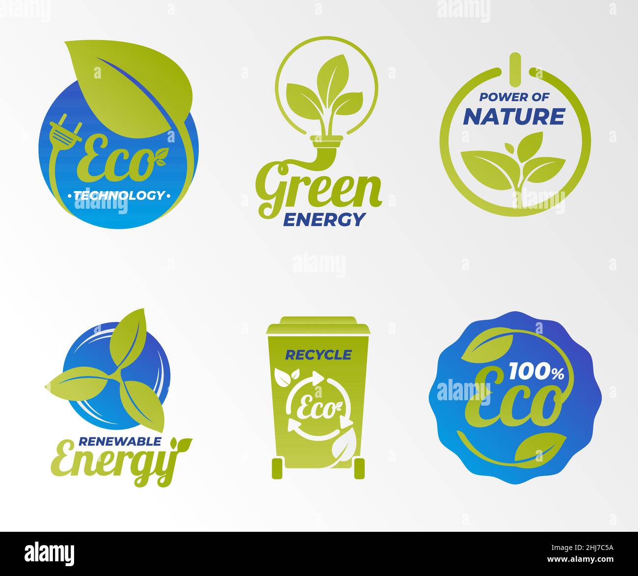 Gradient eco friendly label set Vector illustration Stock Vector Image ...
