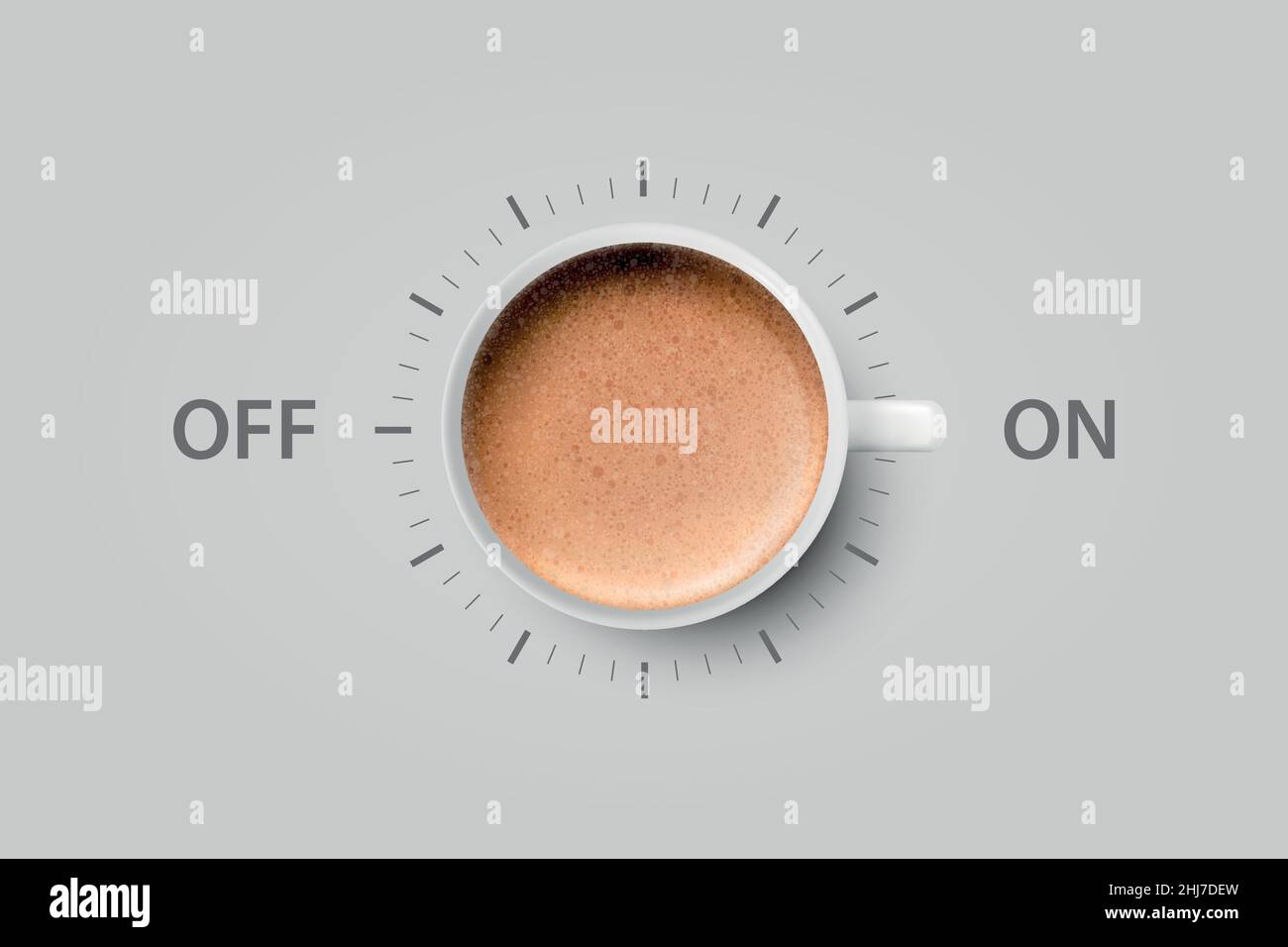 Vector 3d Realistic Off, On Switch with Coffee in White Ceramic ...