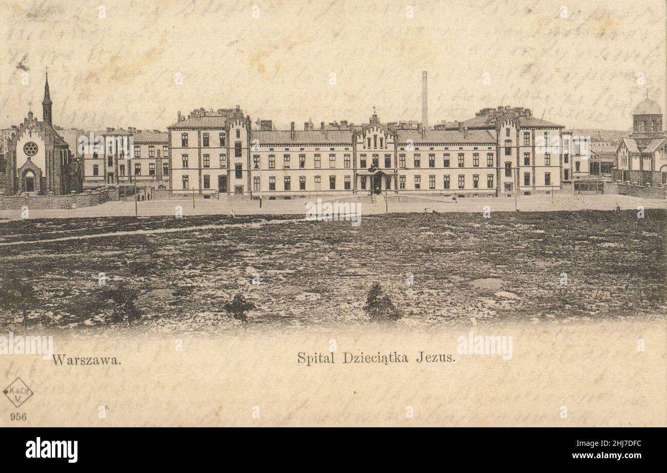 Szpital Dzieciątka Jezus w Warszawie ok. 1900. Stock Photo