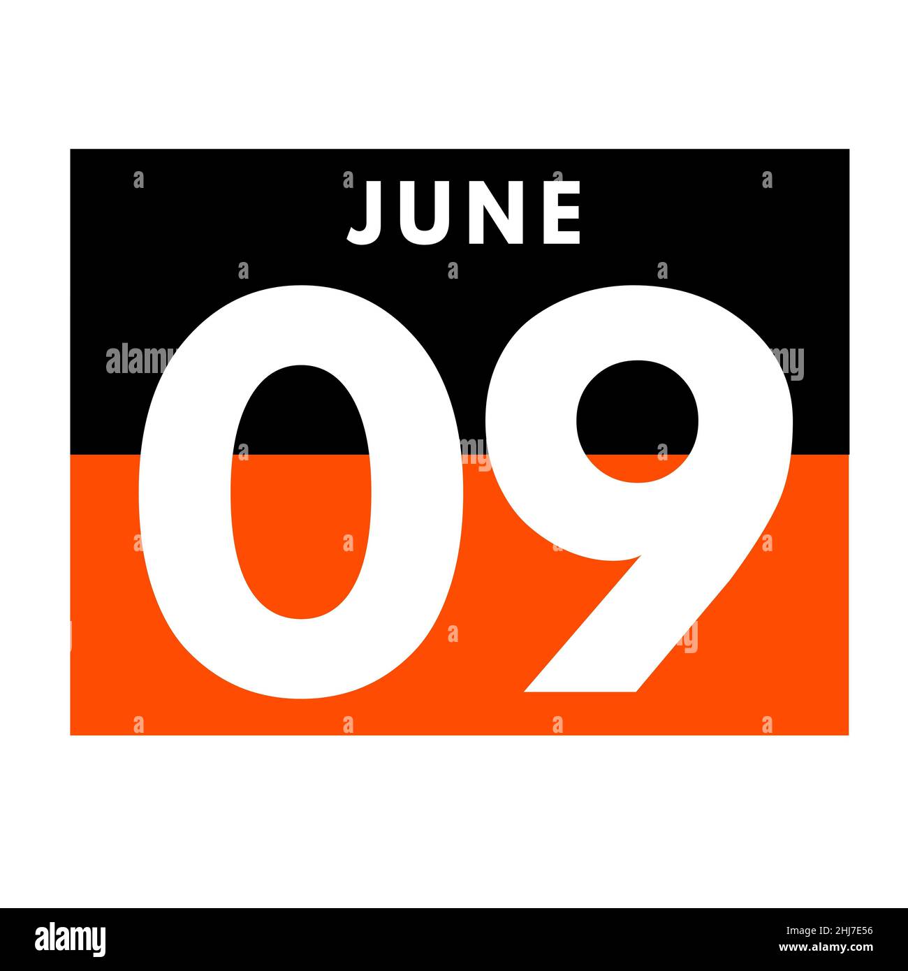 June 9 . Flat daily calendar icon .date ,day, month .calendar for the ...