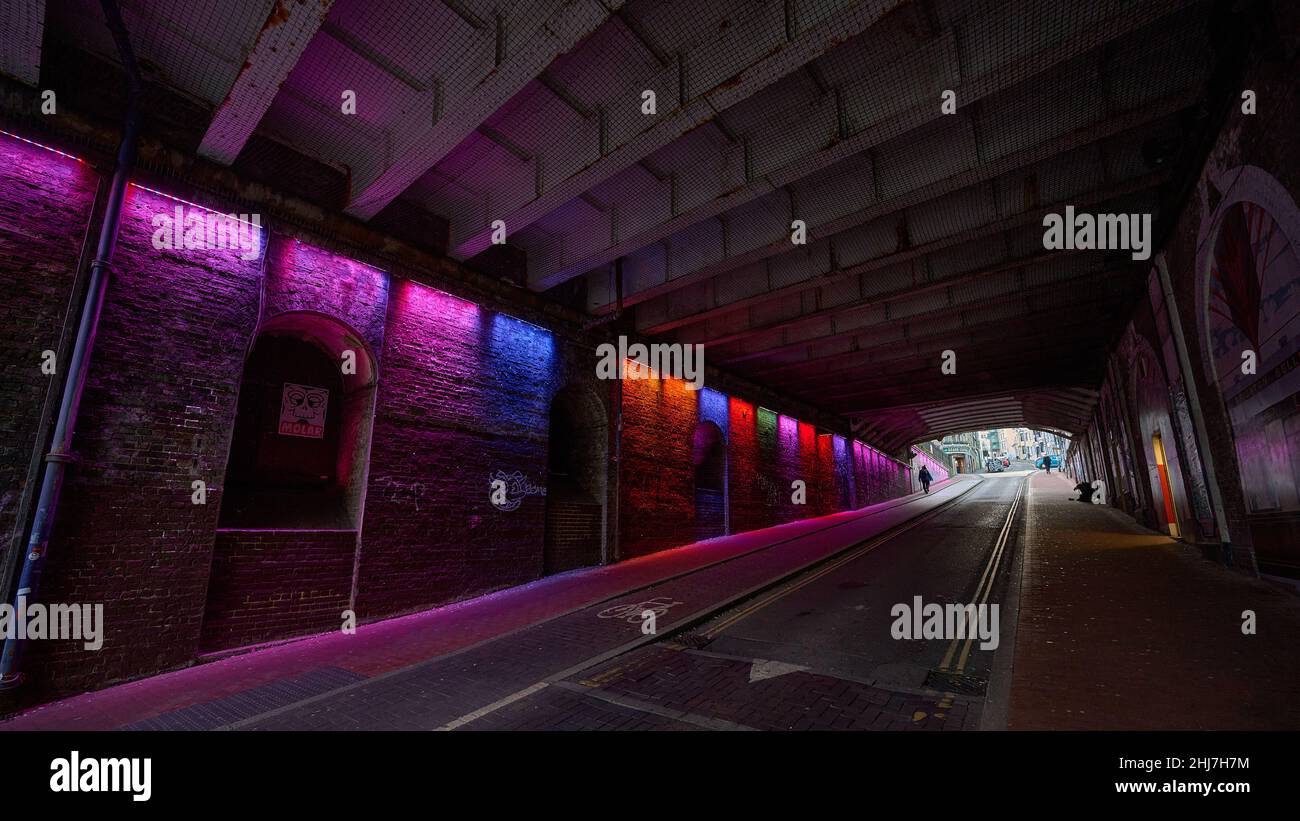 Short tunnel under the road outside Brighton Station Stock Photo Alamy