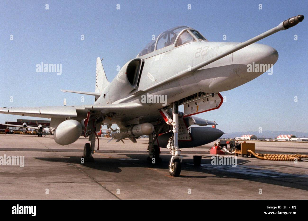 TA-4F with AGM-85 Point Mugu 1982. Stock Photo