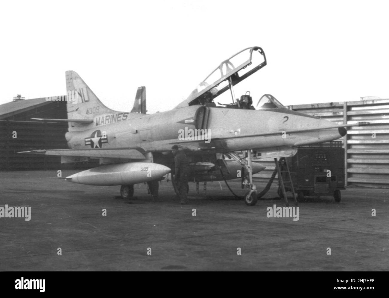 TA-4F Skyhawk of H&MS-13 in Vietnam c1970. Stock Photo