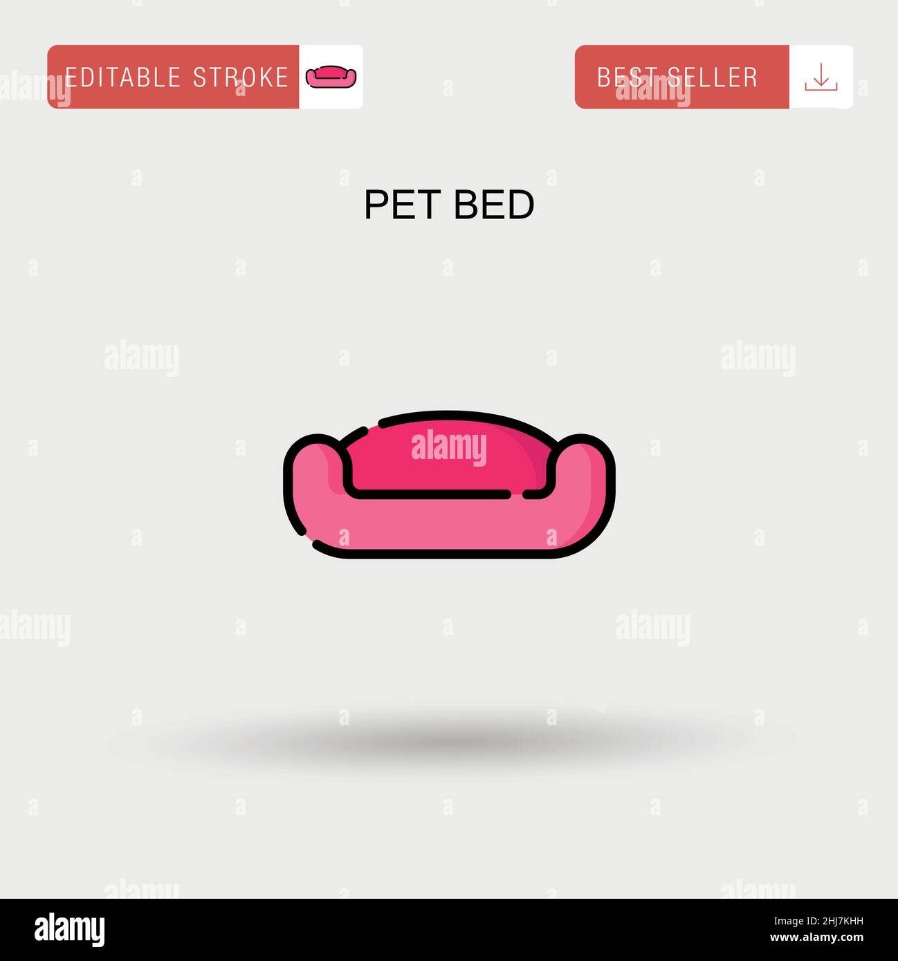 Pet bed Simple vector icon. Stock Vector