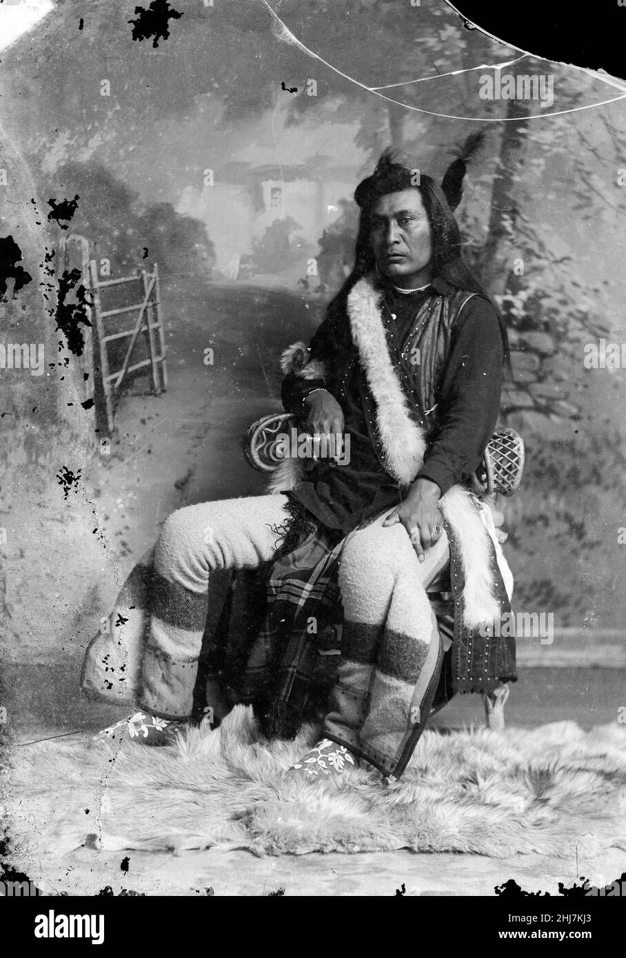 Unidentified man - Antique and vintage photo - Native american / Indian / American Indian. C.M. Bell (Firm : Washington, D.C.), photographer. 1873. Stock Photo