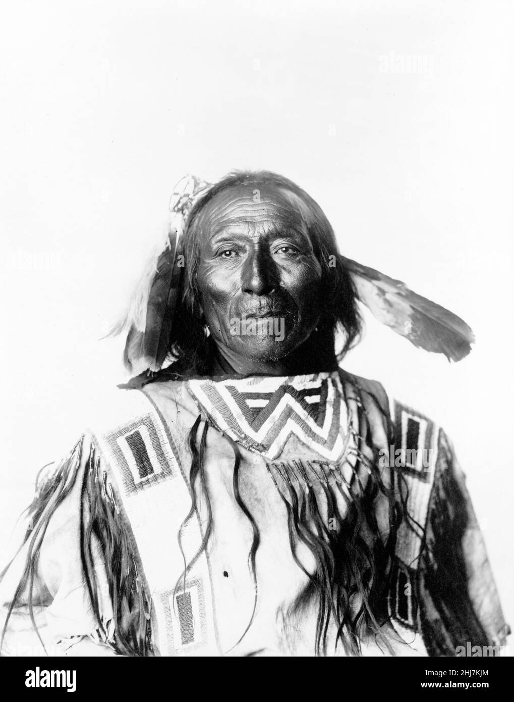 Chief Revenger portrait. Antique and vintage photo - Native american / Indian / American Indian. Photo by Heyn and Matzen c 1900. Stock Photo