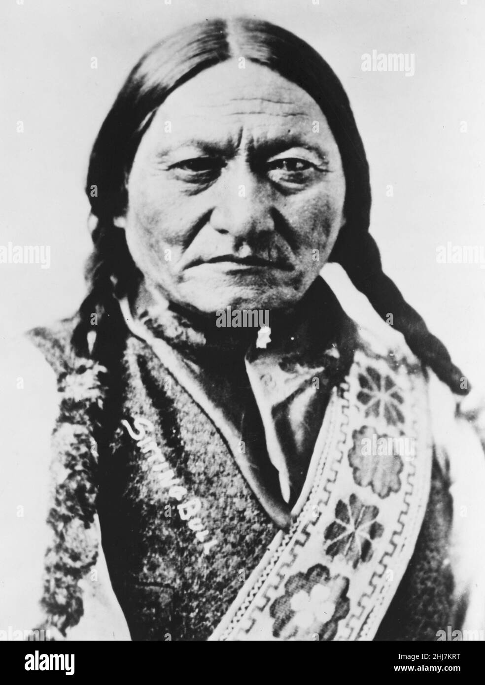 Sitting Bull portrait. Antique and vintage photo - Native american / Indian / American Indian. 1885. Photograph from Underwood & Underwood. Stock Photo