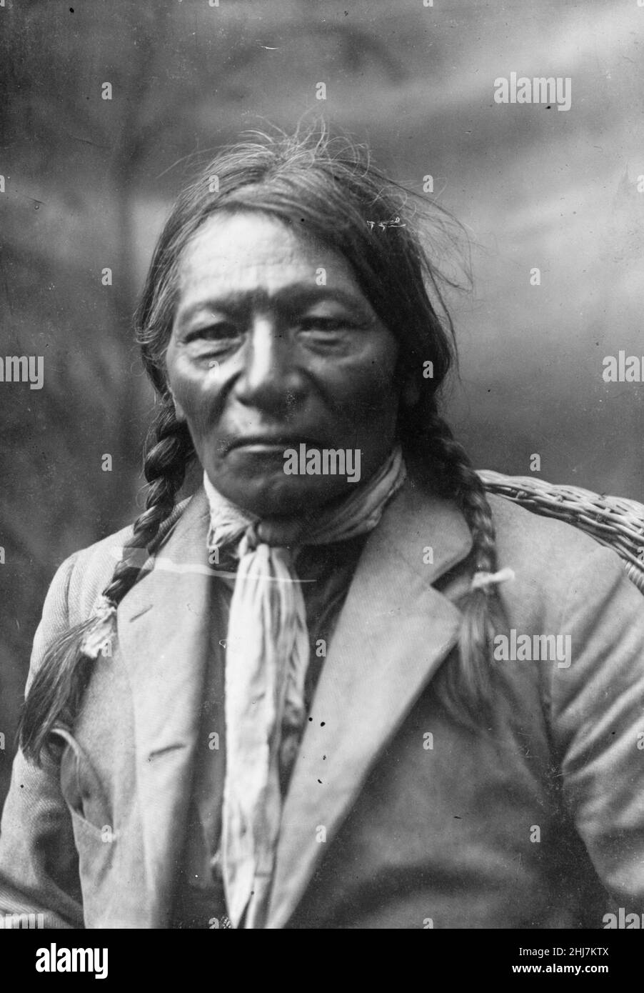 Native american Chief White Crow - Samuels & Mays, Meeker, Colorado. C 1902. Ute indian. Stock Photo