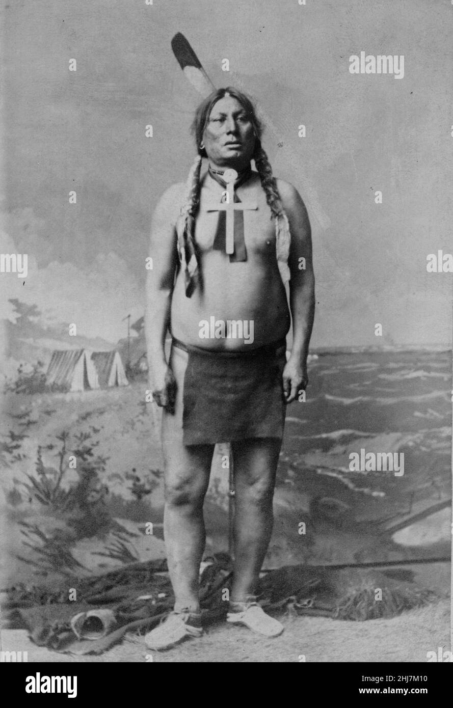 Gall, Hunkpapa chief, full-length portrait - Antique and vintage photo - Native american / Indian / American Indian. Hunkpapa tribe. 1885. Stock Photo