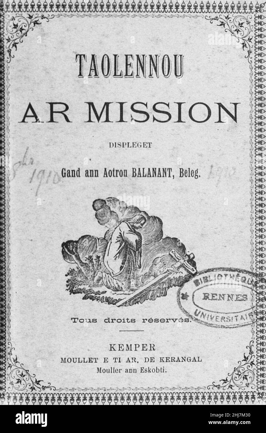 Tableau de mission FrançoisMarie Balanant page de couverture Stock