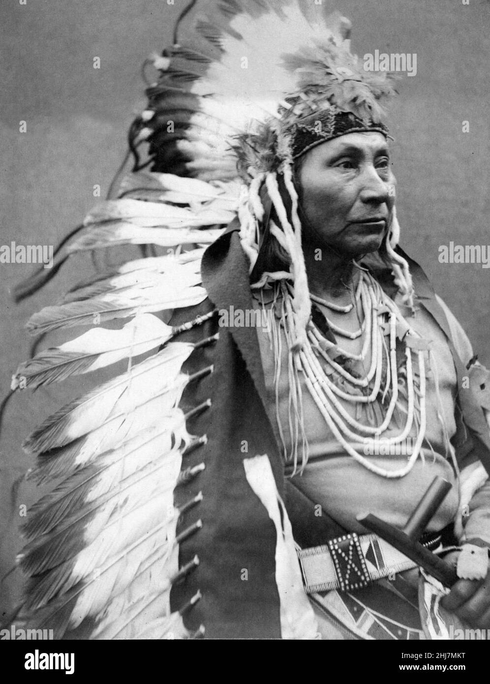 Antique and vintage photo - Native american / Indian / American Indian Chief Peo, No. 1. Moorhouse, Lee, 1850-1926, photographer, 1900. Stock Photo