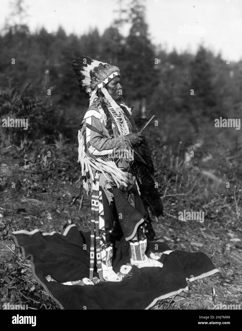 White Bird - Antique and vintage photo - Native american / Indian / American Indian. Photo 1911 by Frank Woodfield. Stock Photo