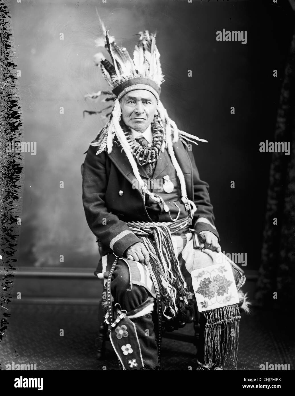 FLATMOUTH, CHIEF - Antique and vintage photo - Native american / Indian / American Indian. Early 1900s. Stock Photo