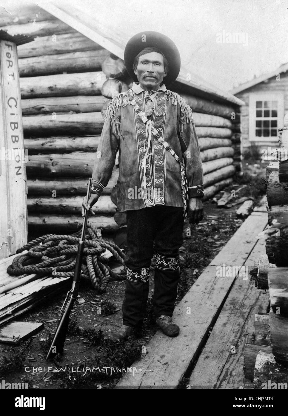 Antique and vintage photo - Native american / Indian / American Indian. Chief William, Tanana. 1916. Stock Photo