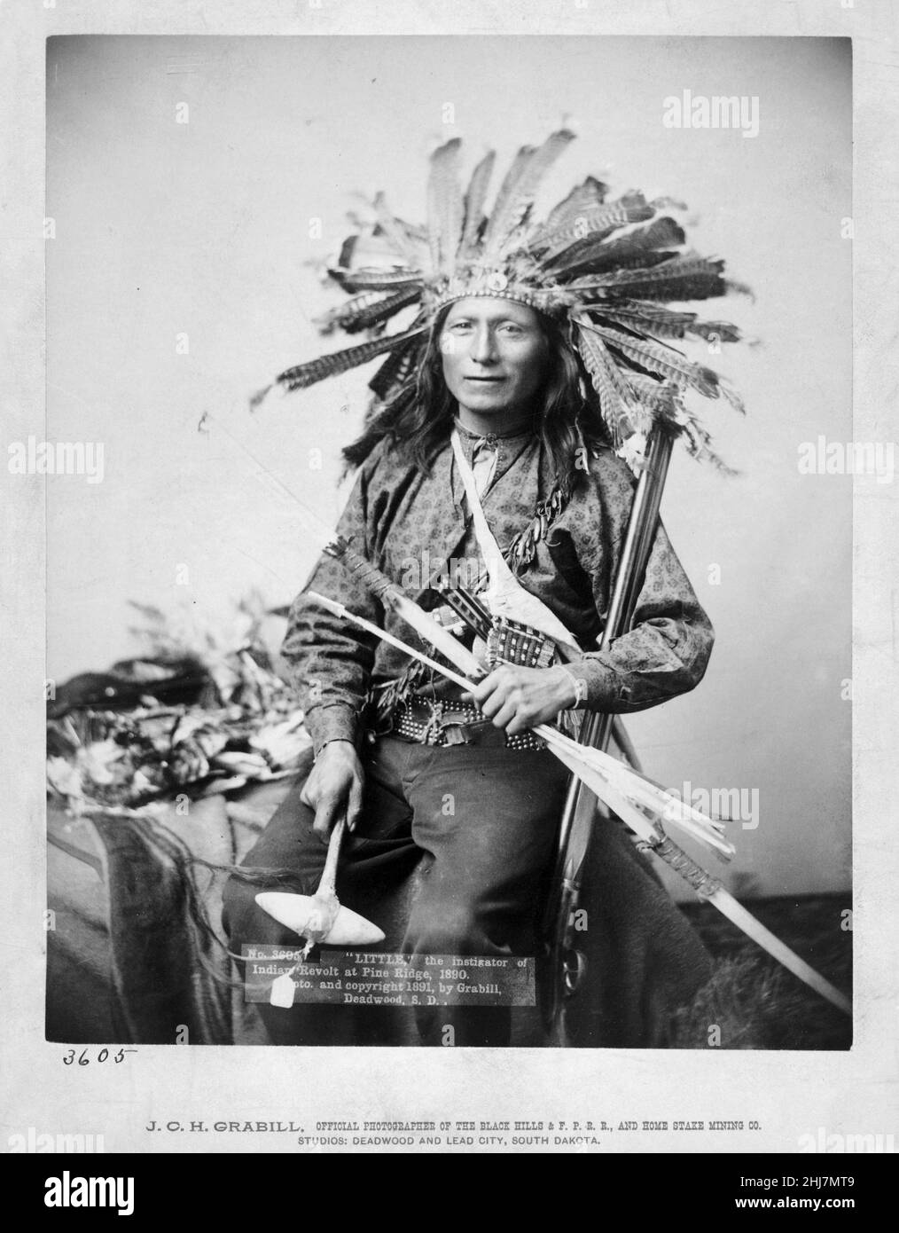 Antique and vintage photo - Native american / Indian / American Indian - 'Little,' the instigator of Indian Revolt at Pine Ridge, 1890 Stock Photo