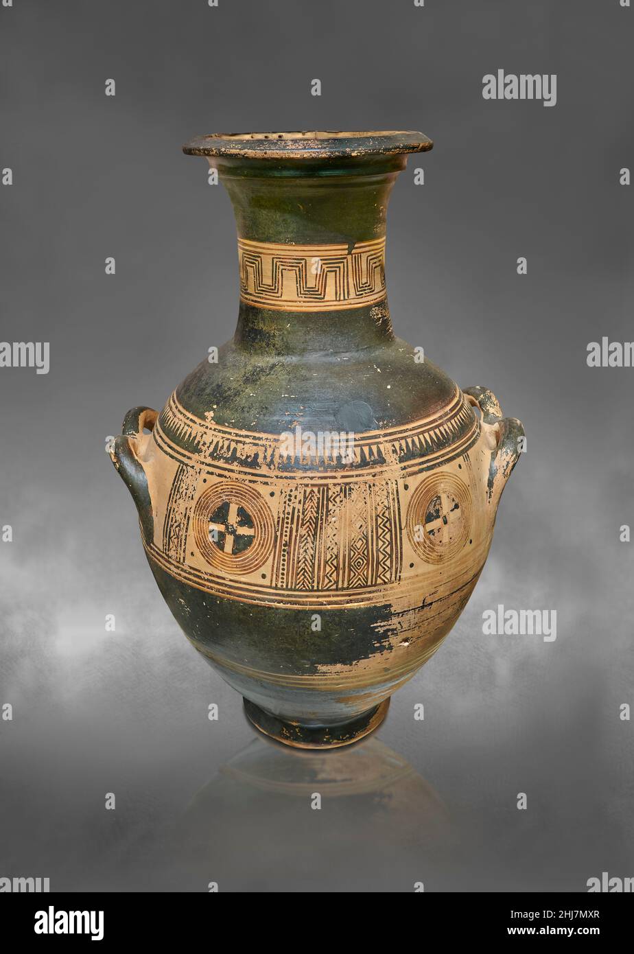 Geometric Period Greek pottery amphora, Tiryns, 850900 BC . Nafplion