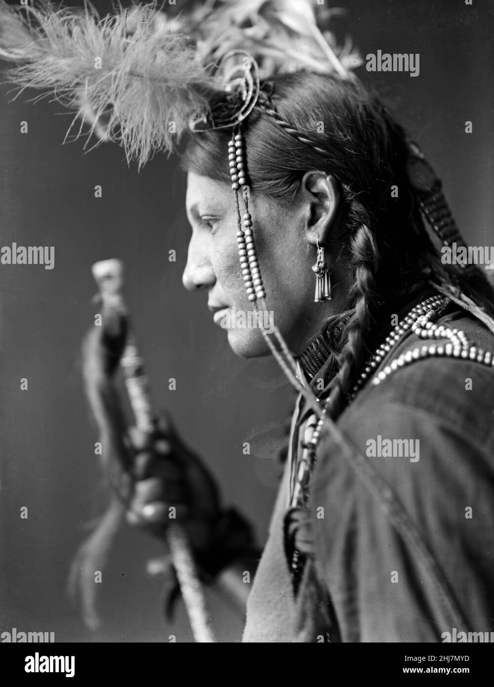 Antique and vintage photo - Native american / Indian / American Indian man. Amos Little, Sioux American Indian. Stock Photo