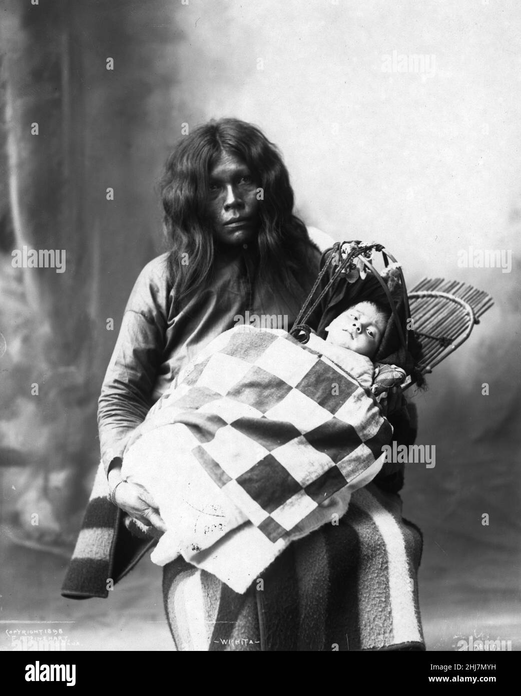 Antique and vintage photo - Native american / Indian / American Indian - Wichita - photo by F.A. Rinehart, Omaha. 1899. Stock Photo