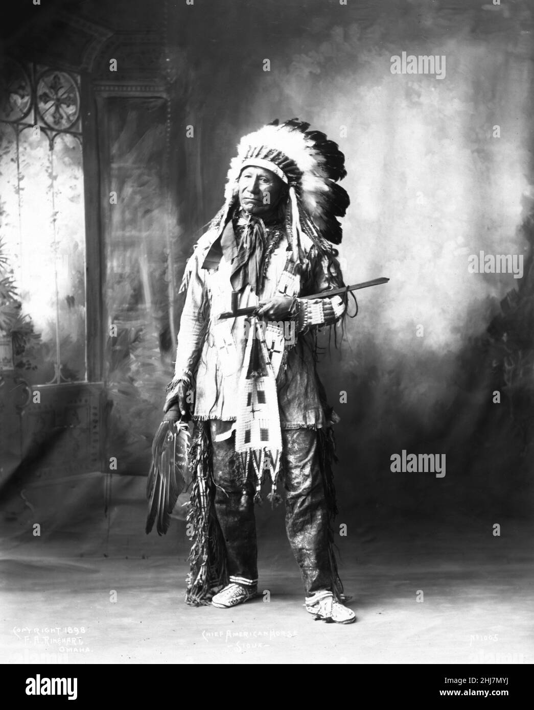 Chief American Horse - Sioux - Photo by Frank A. Rinehart, Omaha 1899 Stock Photo