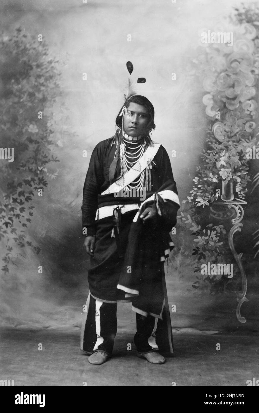 Antique and vintage photo - Indian / American Indian / Native American from Southeastern Idaho c 1897. Vintage black and white photo. Stock Photo