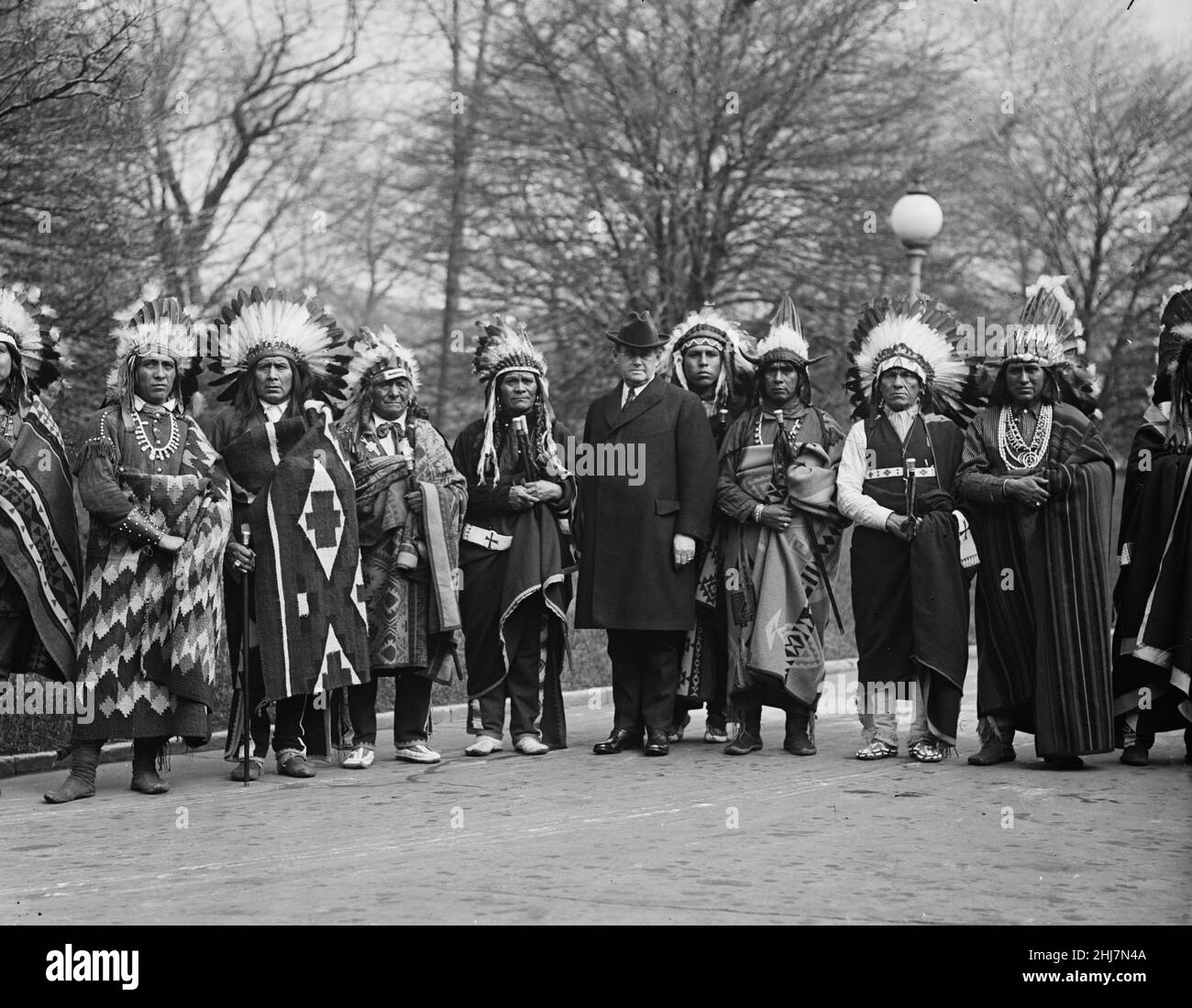 Antique and vintage photo - Group of Native american / Indian / American Indian. Harris & Ewing, photographer. 1924. Stock Photo