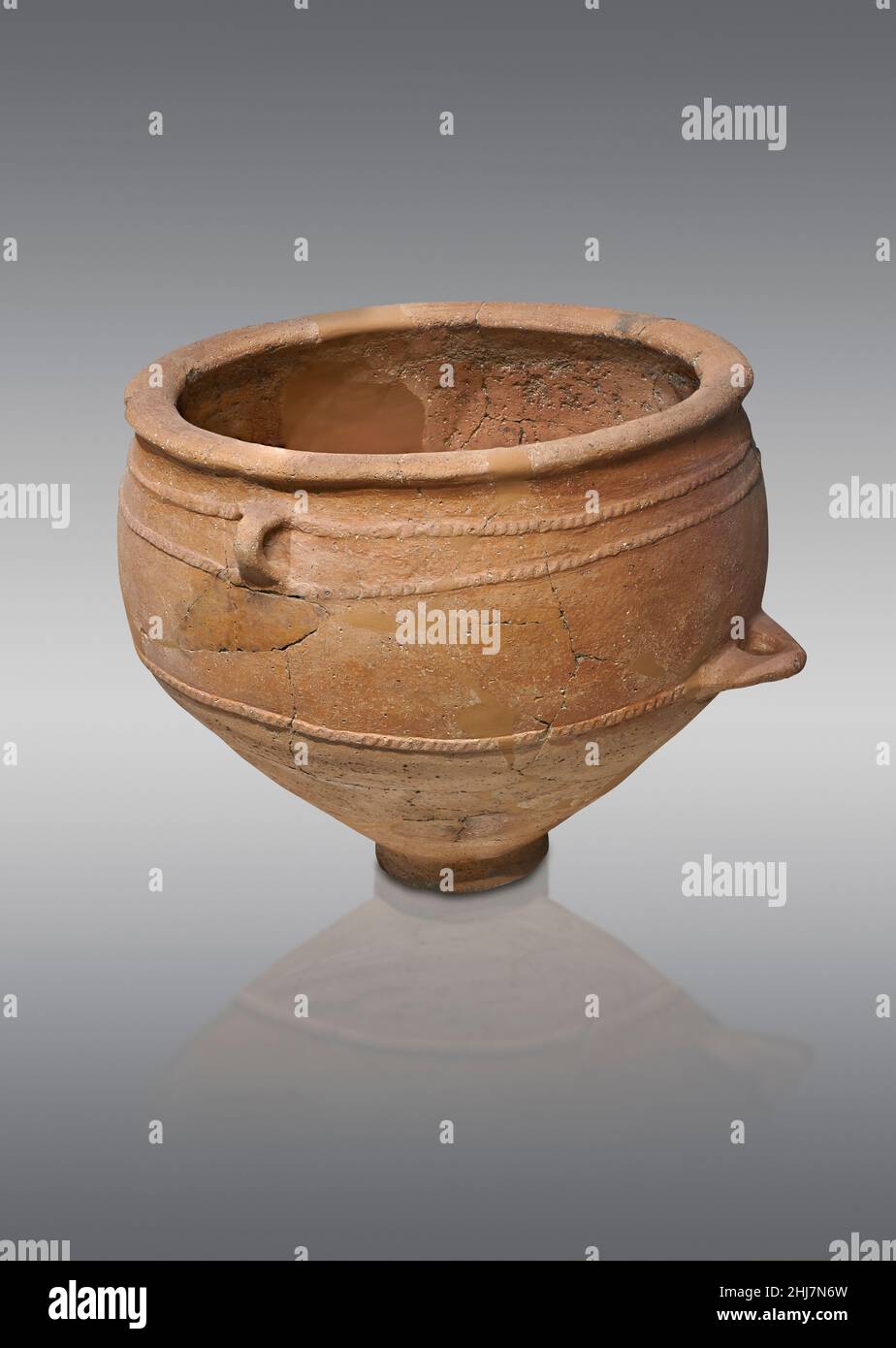 Neolithic Greek pottery pithos type bowl, 27002200 BC, Tiryns Lower