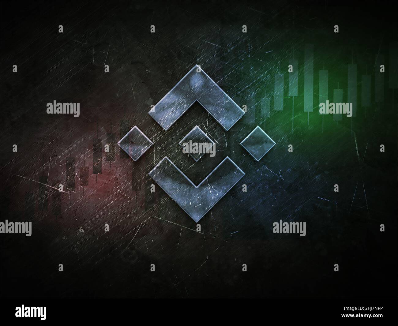 3D rendering binance cryptocurrency coin on colorful background,  cryptocurrency concept color art 3D illustration Stock Photo - Alamy