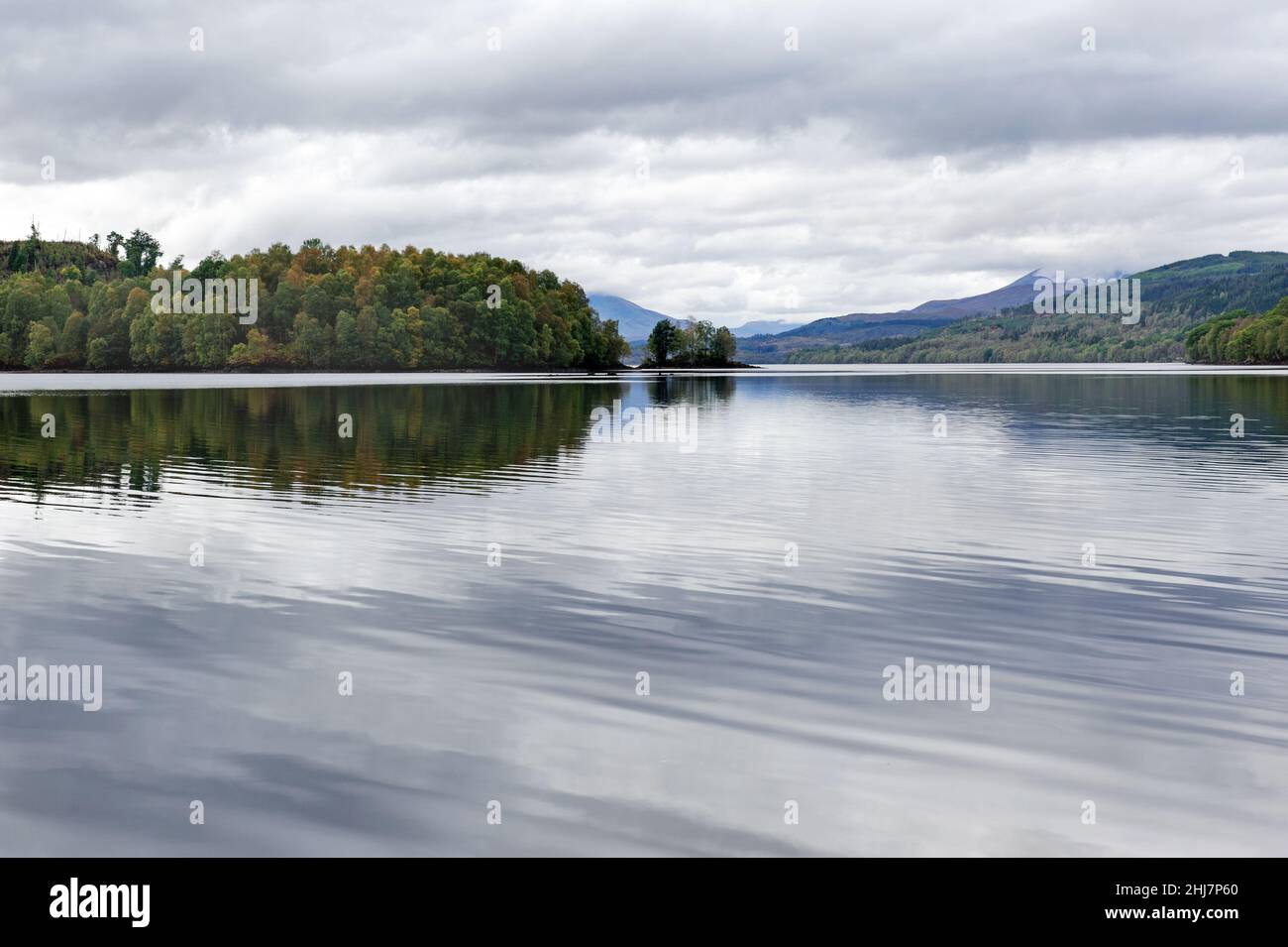 View on the Lake Loch Garry on the autumn season, Scotland Highlands, UK Stock Photo