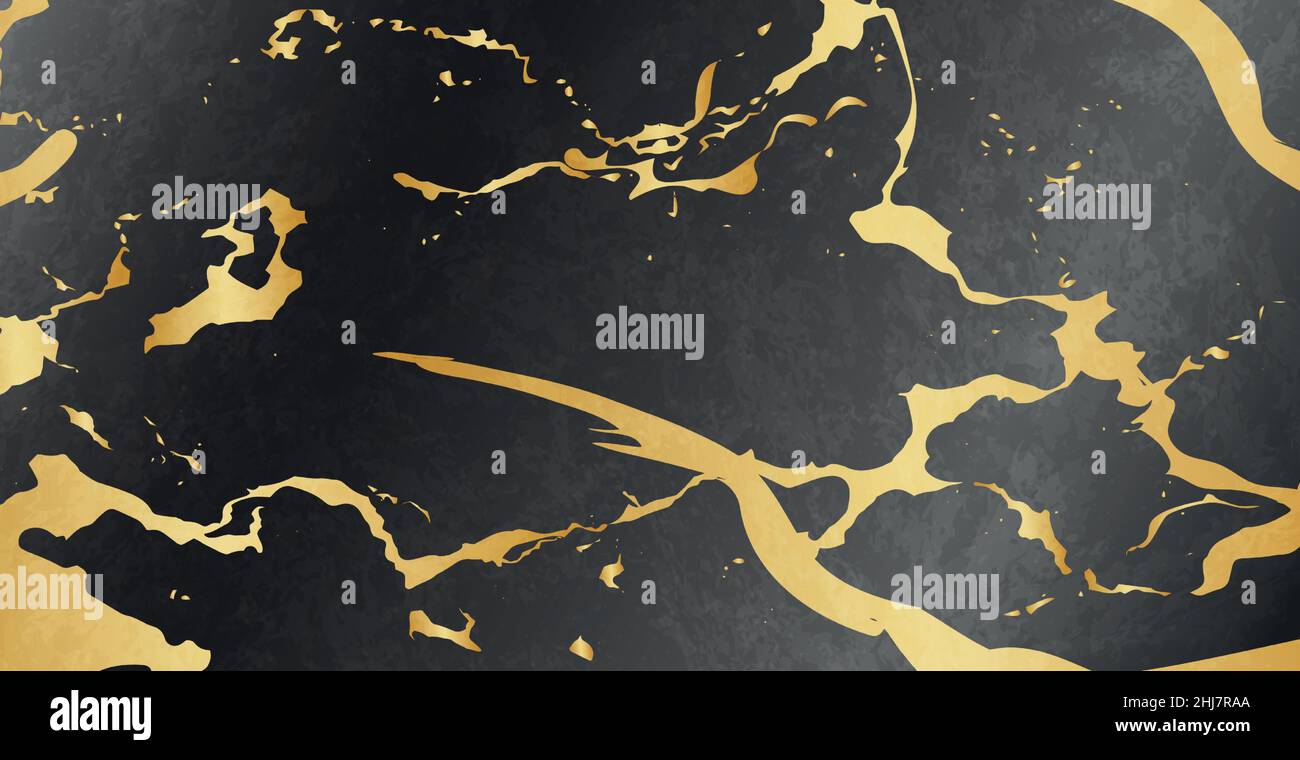 Realistic dark stone panoramic wall texture - Vector illustration Stock Vector