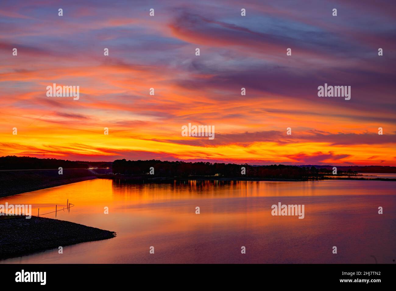 This image was taken at sunset at the Buckhorn Creek unit of the Army Core of Engineers park in north eastern Texas as par of our annual RV trip. Stock Photo