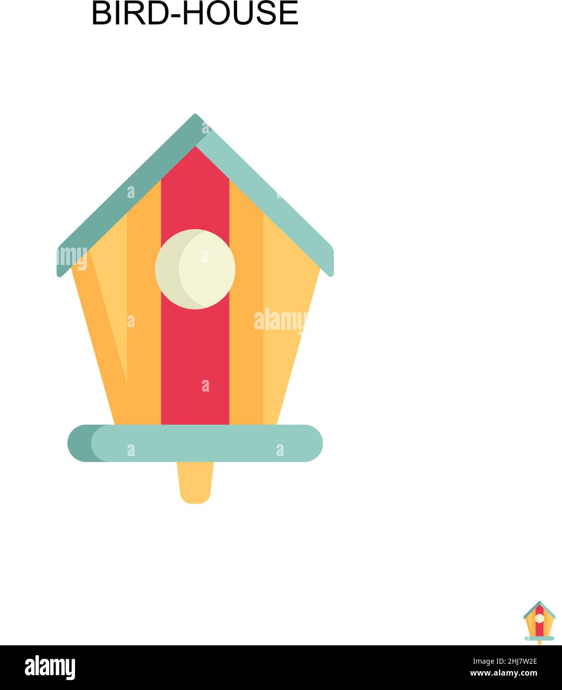 Bird-house Simple vector icon. Illustration symbol design template for web mobile UI element. Stock Vector